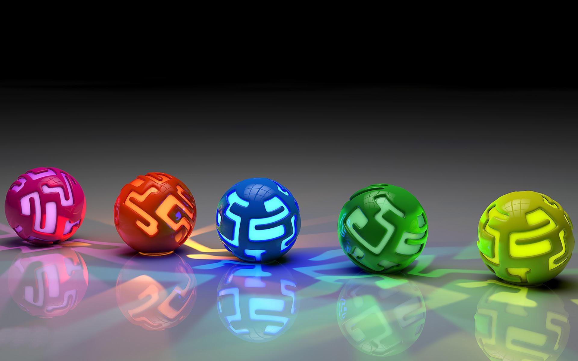 Colorful 3D Balls Wallpaper