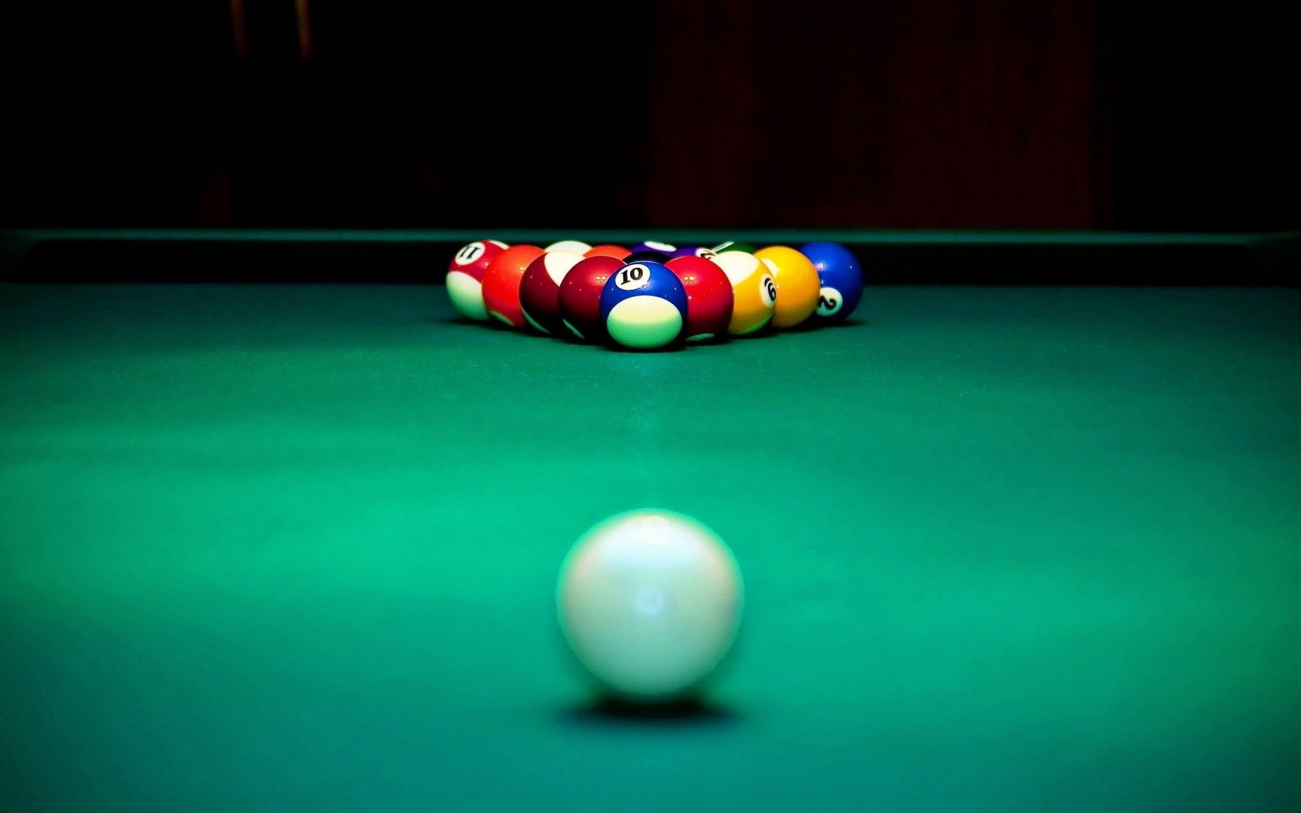 Billiards Table and Balls Wallpaper