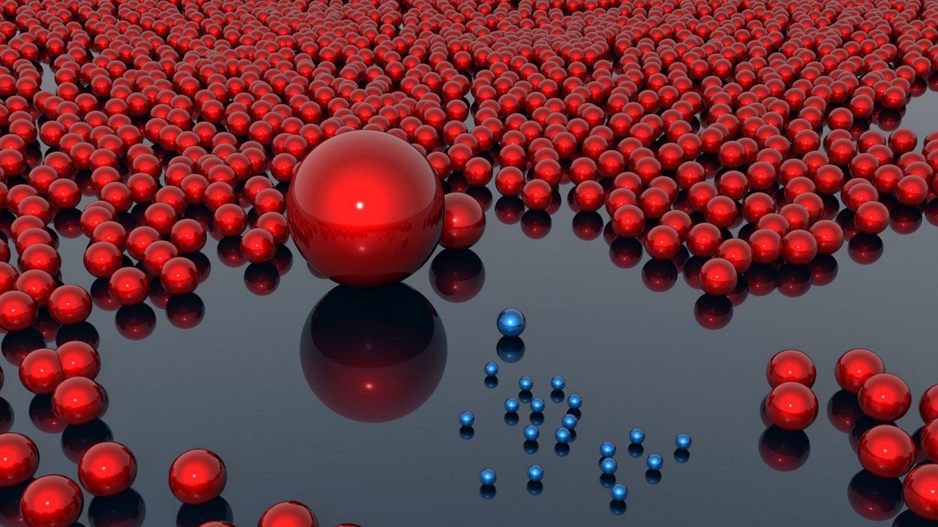 Red And Blue Crystal Balls HD 3D Wallpaper For Deskx2400