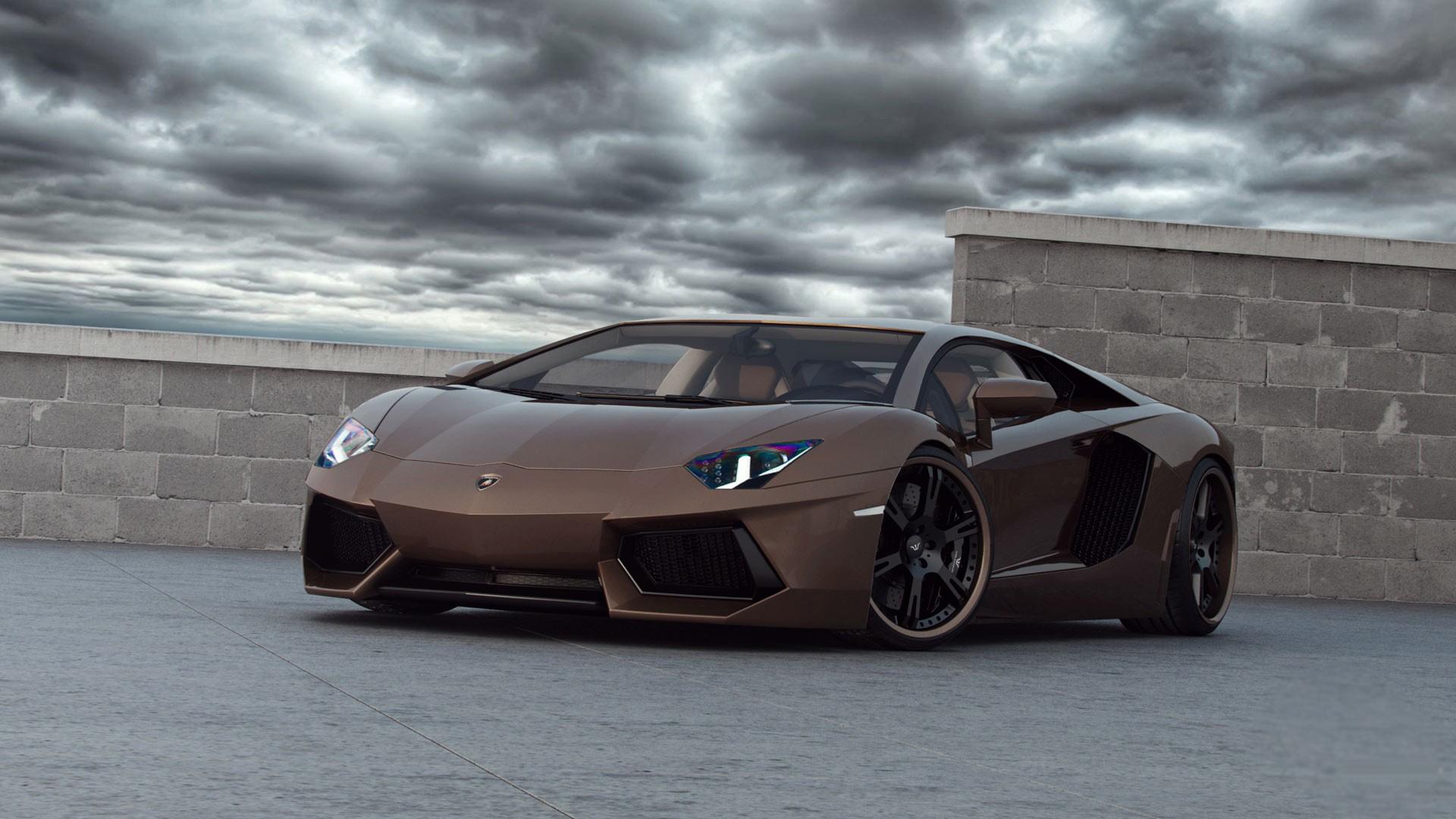 Lamborghini Aventador Brown HD Desktop Wallpaper