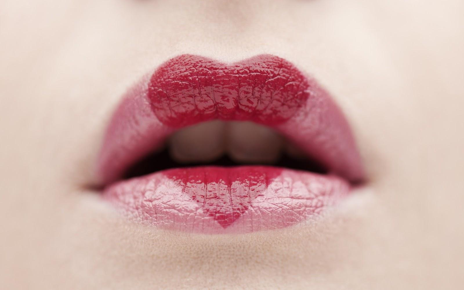 Pink Lips Red Heart Fashion Style HD Wallpaper. Love Wallpaper