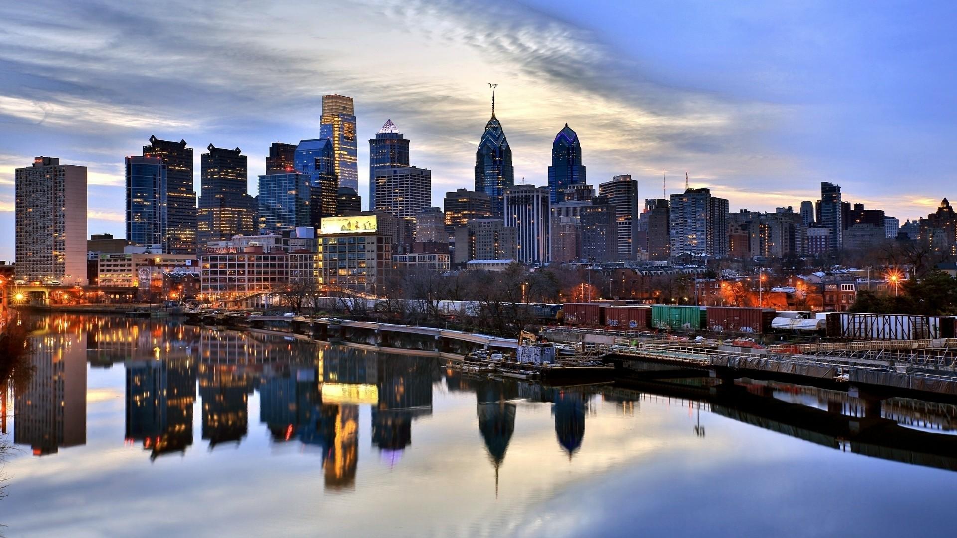 Philadelphia Skyline Reflection HD Wallpaper. Wallpaper Studio 10