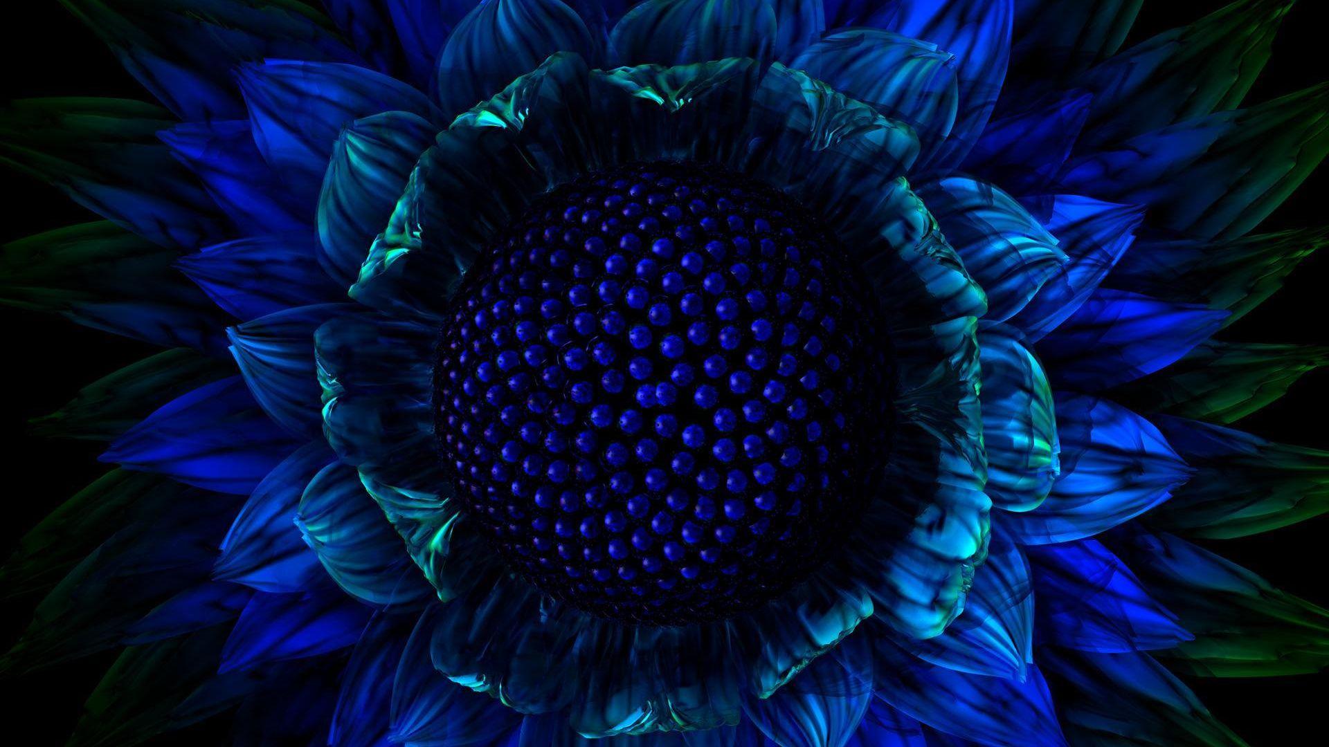 Blue Flowers Wallpaper 3D