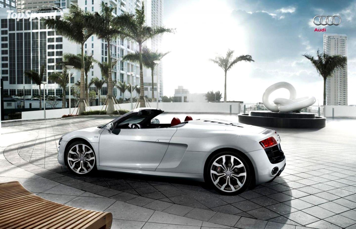 Audi R8 Spyder 2014 White Background