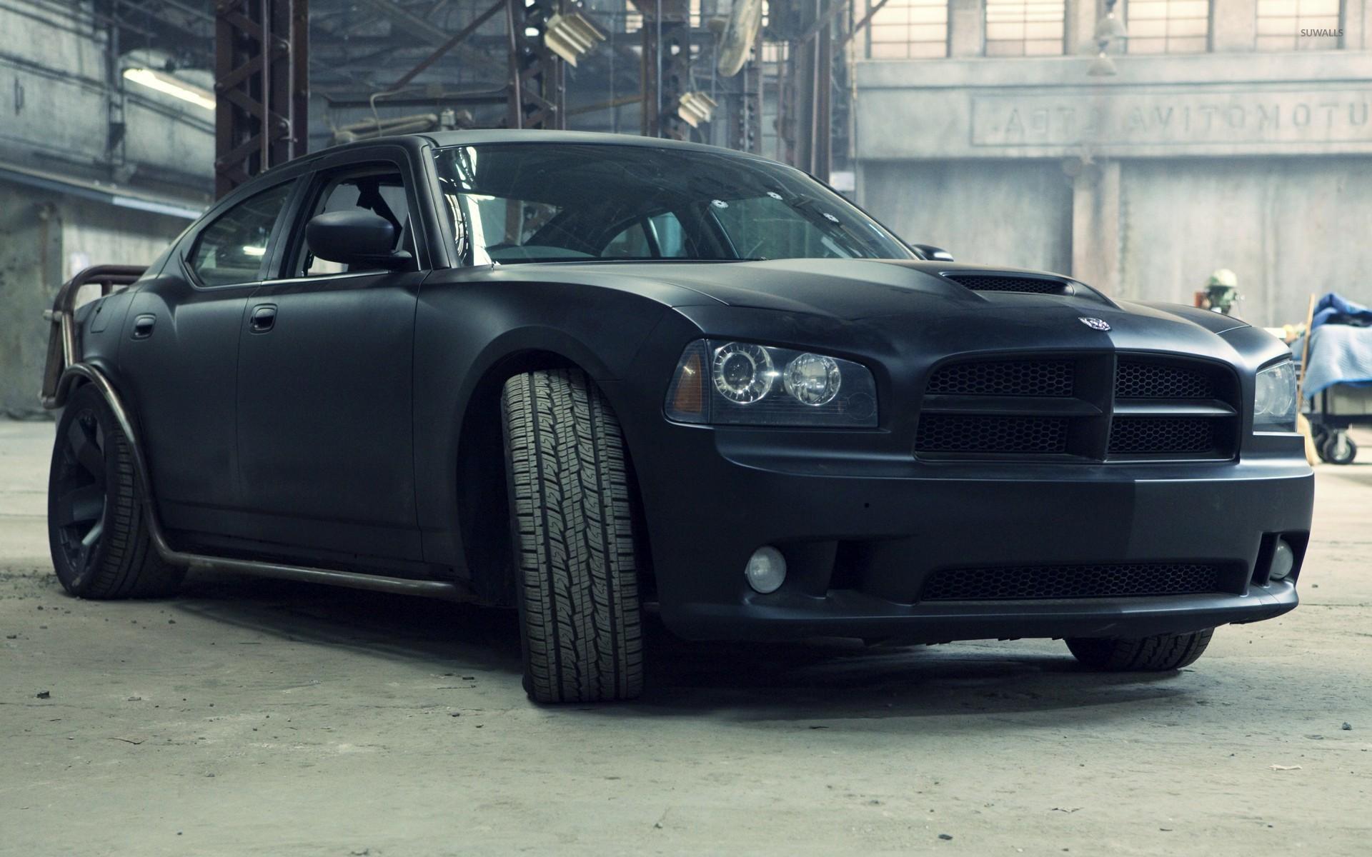 Black 2006 Dodge Charger front view wallpaper wallpaper