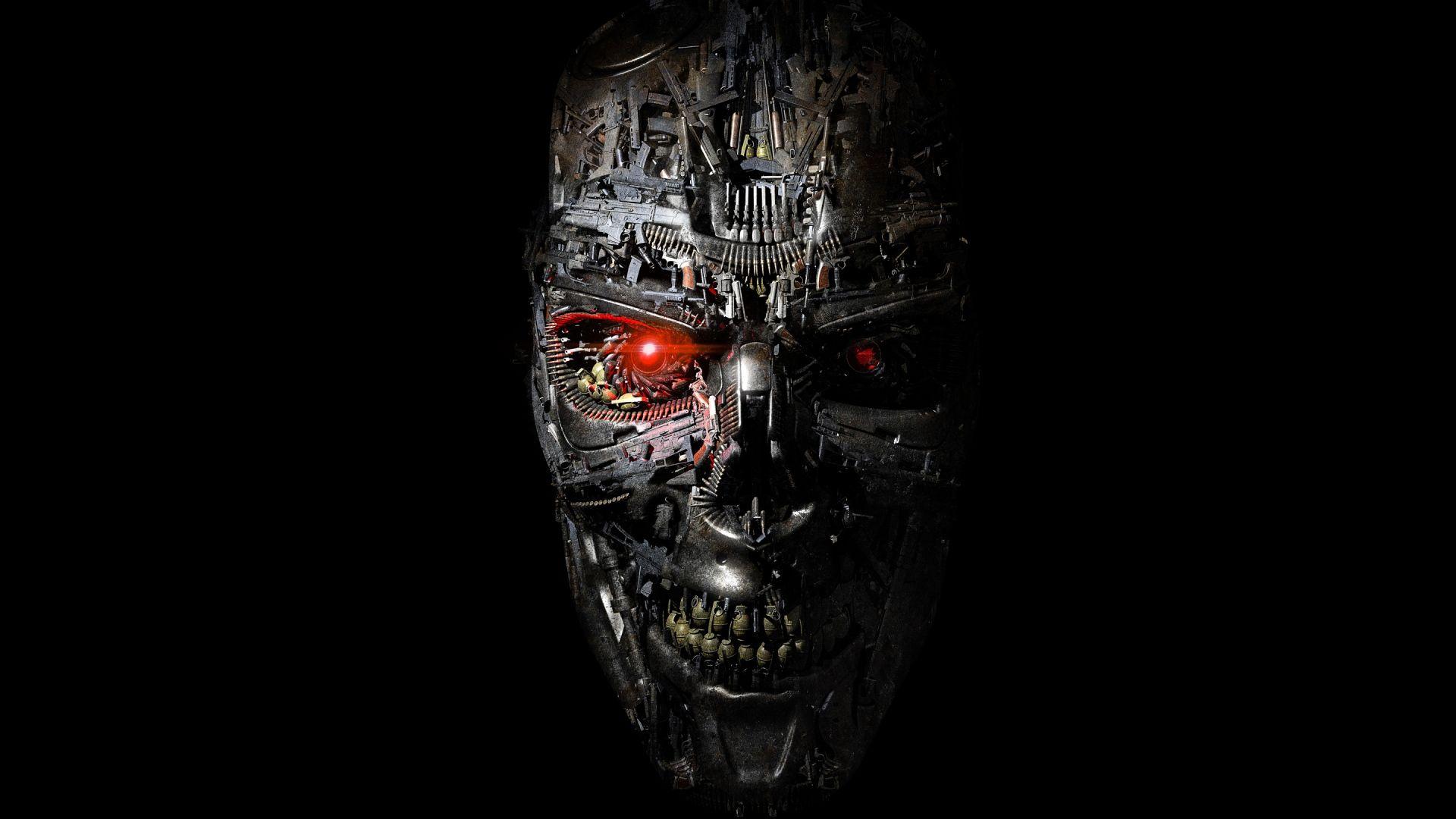 Full HD 1080p Terminator Wallpaper HD, Desktop Background. Robot wallpaper, Black art painting, Terminator genisys