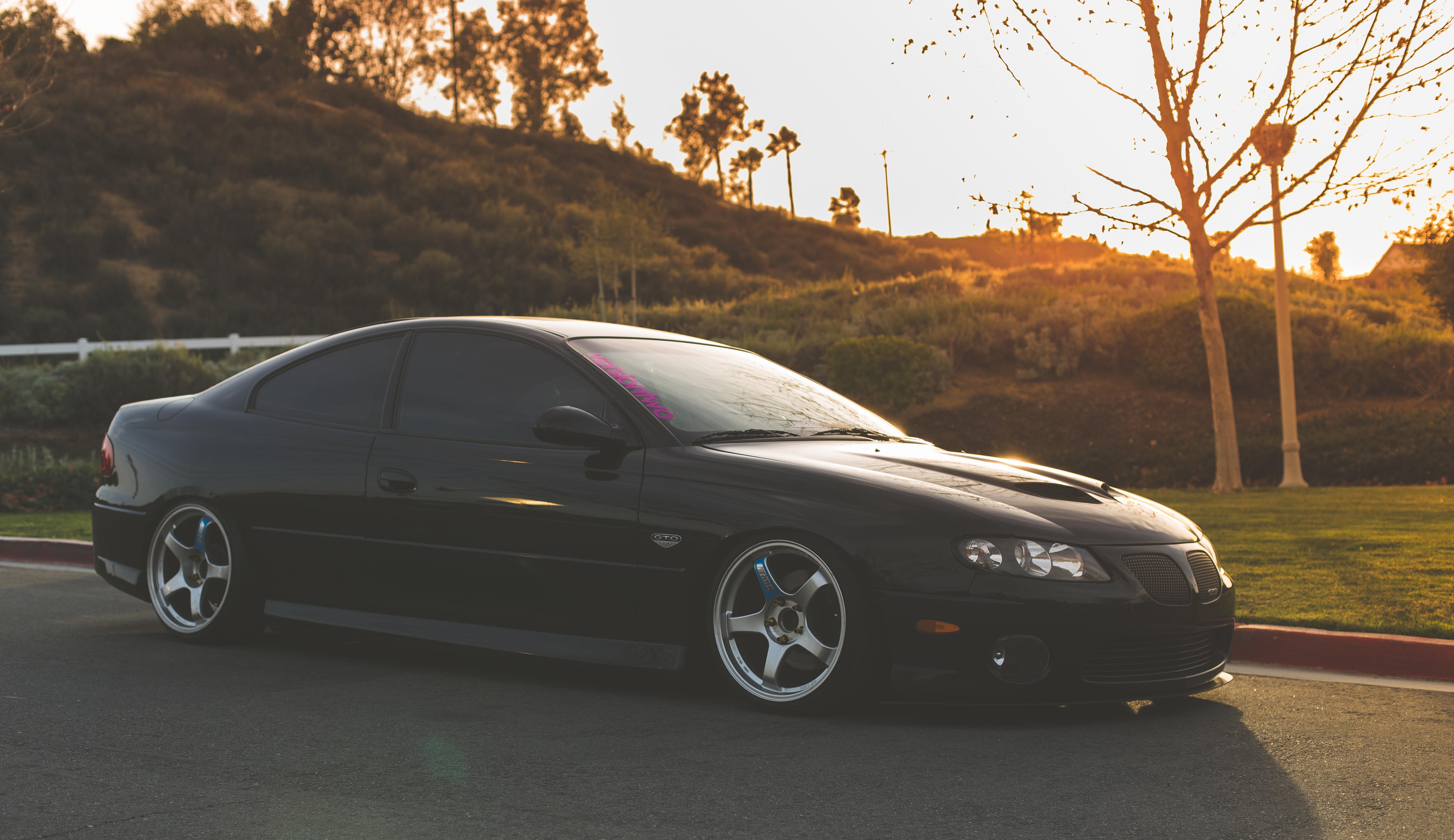 Wallpaper, Pontiac, GTO, black, side view, cars 5336x3084