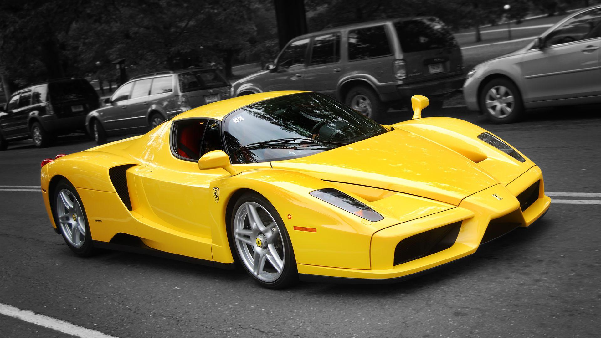 Enzo Ferrari Yellow Car HD Wallpaper