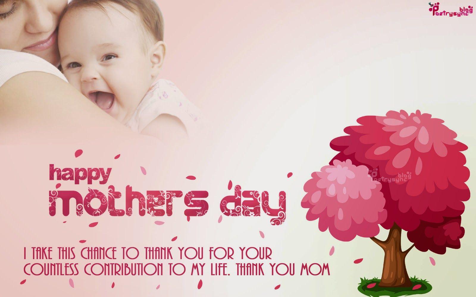Happy Mothers Day Greetings Wallpaper with Messages. Happy