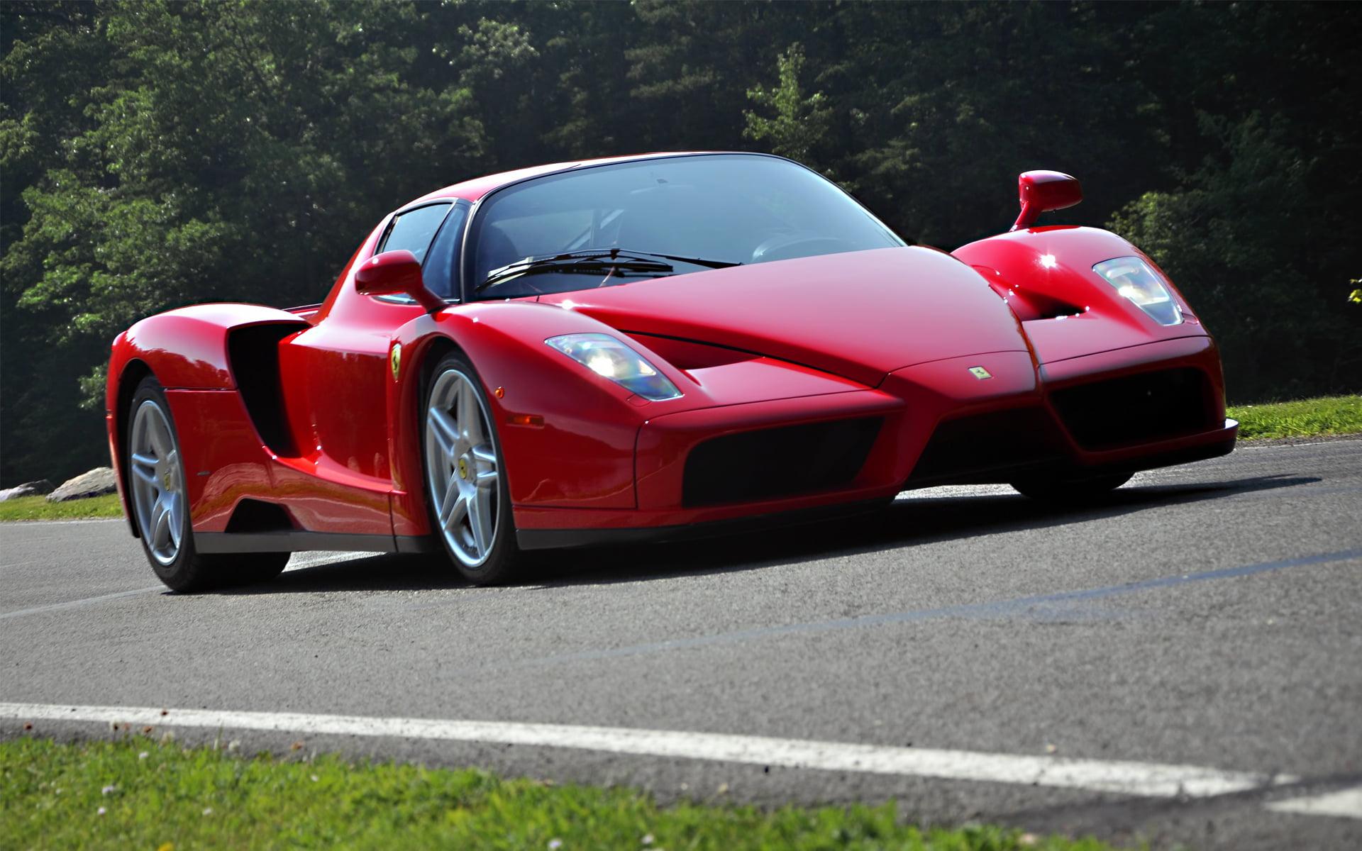Red coupe, Enzo Ferrari, car, red cars, vehicle HD wallpaper