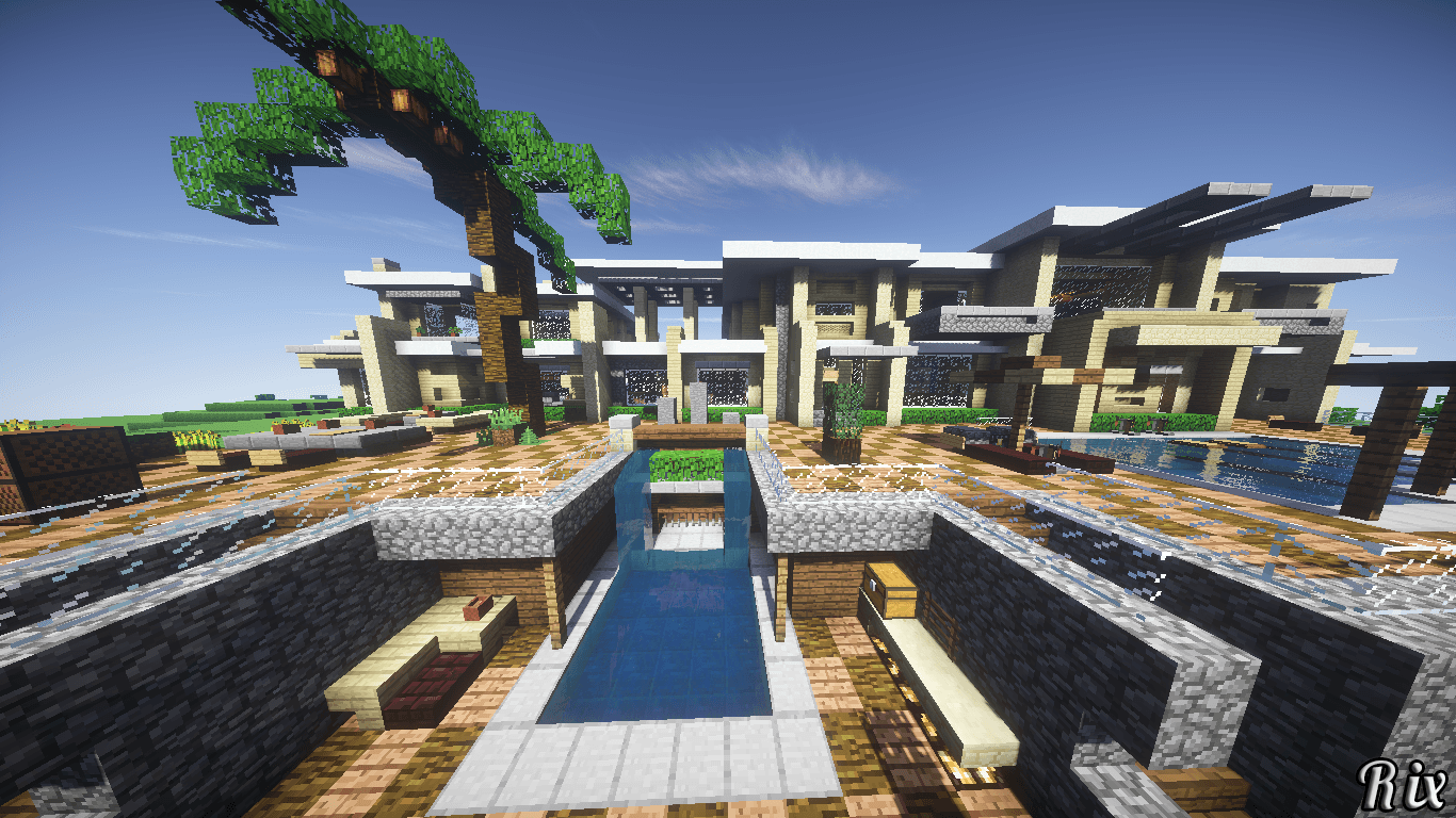 Minecraft Modern House2 Wallpaper and Background Imagex768