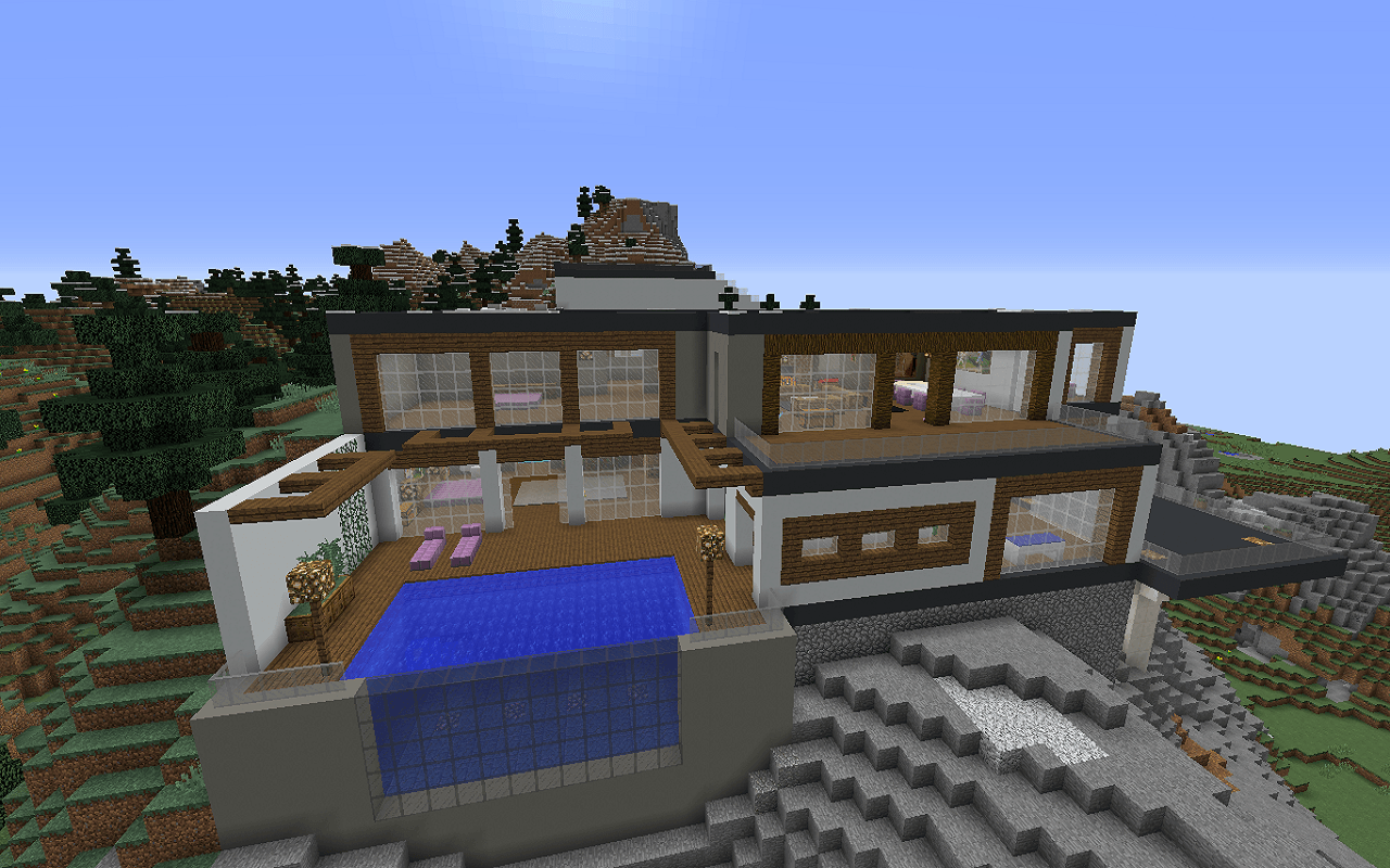 Wallpaper, Minecraft, house 1280x800