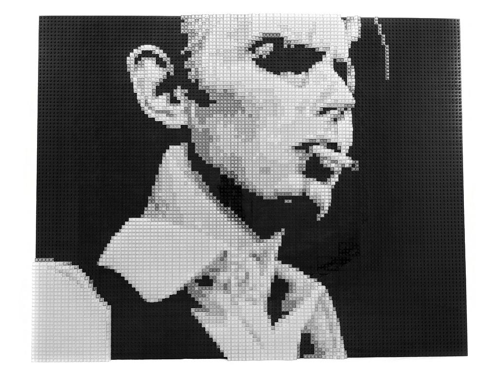 David Bowie as The Thin White Duke. LEGO Mosaic using Trans