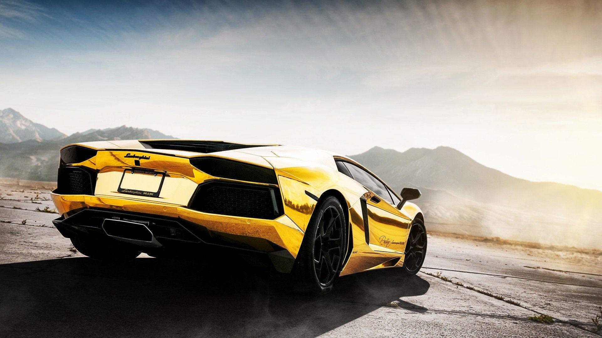 gold, #yellow cars, #landscape, #rims, #Lamborghini, #vehicle