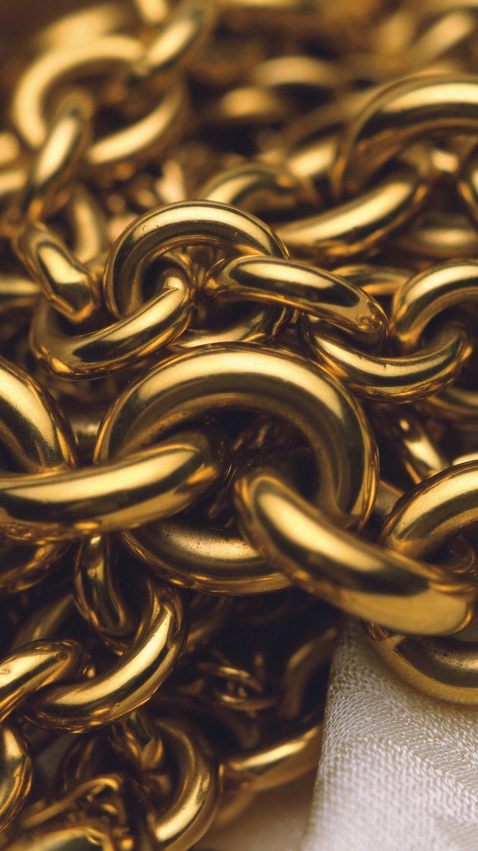 Download Wallpaper 938x1668 Chain, Gold, Close Up Iphone 8 7 6s 6