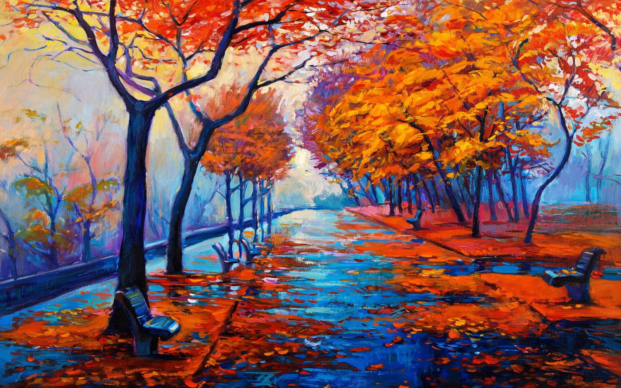 Autumn Painting Wallpaper 8 X 1600