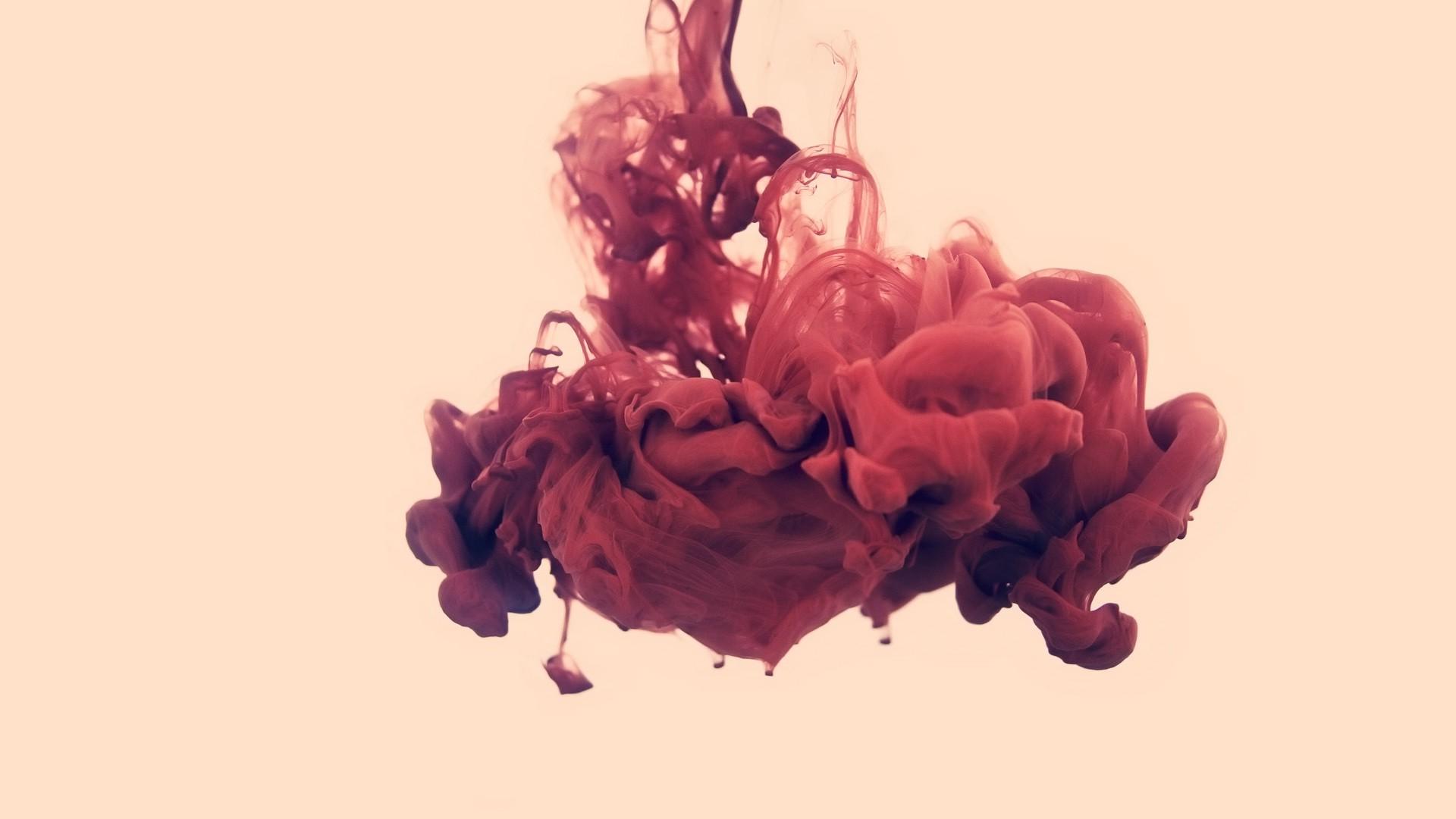 Wallpaper, abstract, heart, pink, paint in water, Alberto Seveso