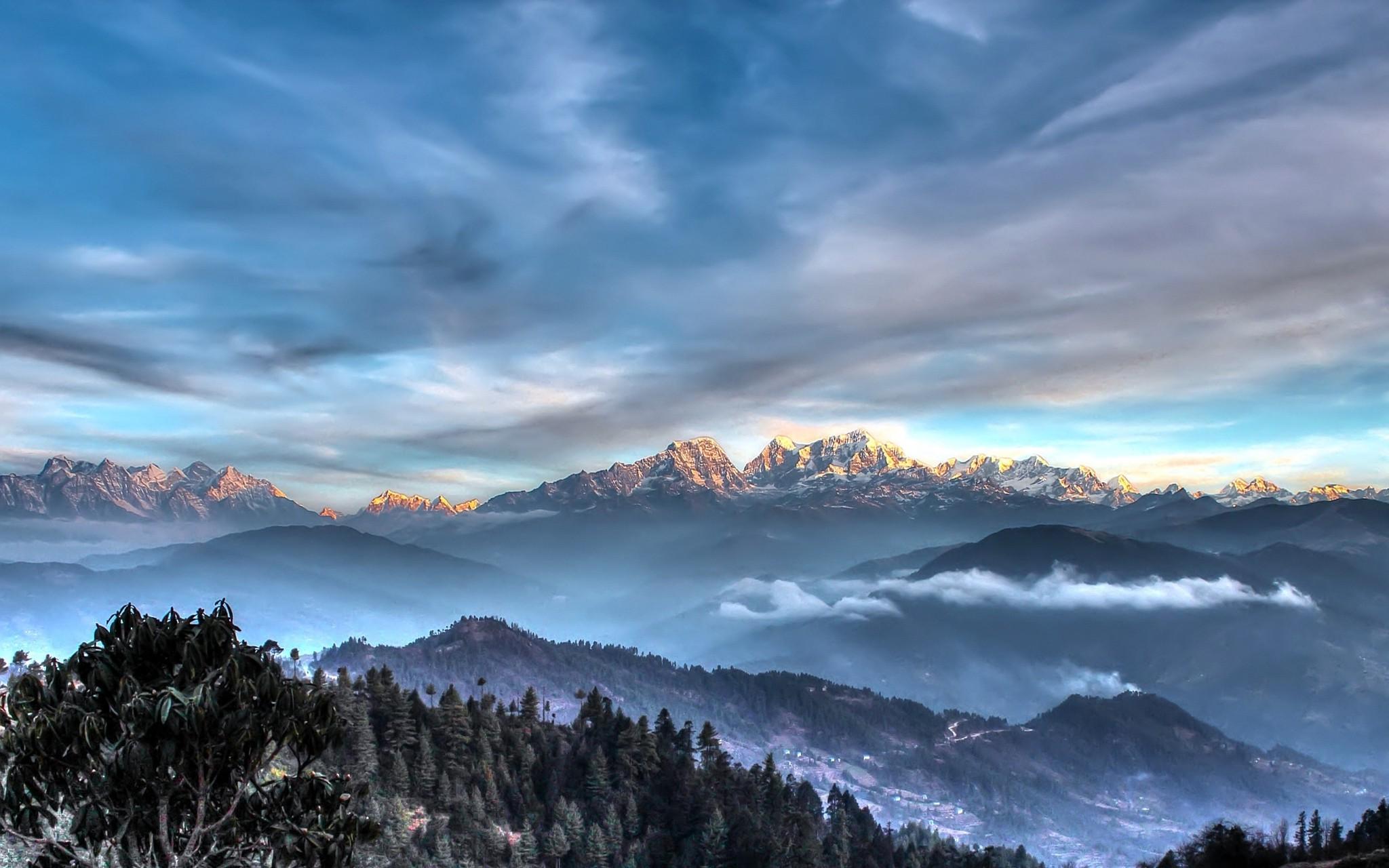 Wallpapers : 2048x1280 px, clouds, forest, Himalayas