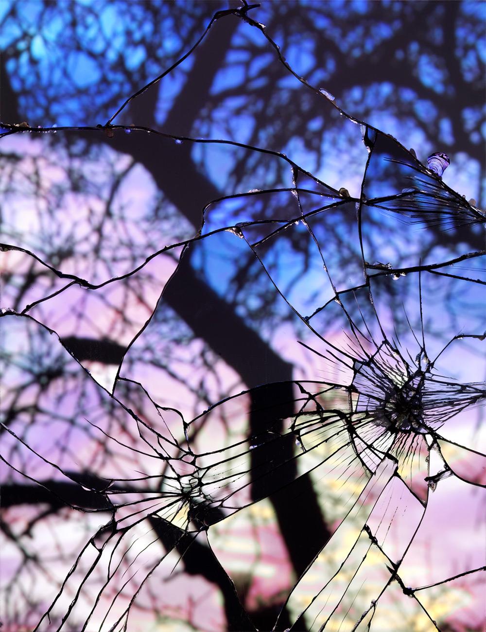 Photographs of Reflected Sunsets through Shattered Mirrors
