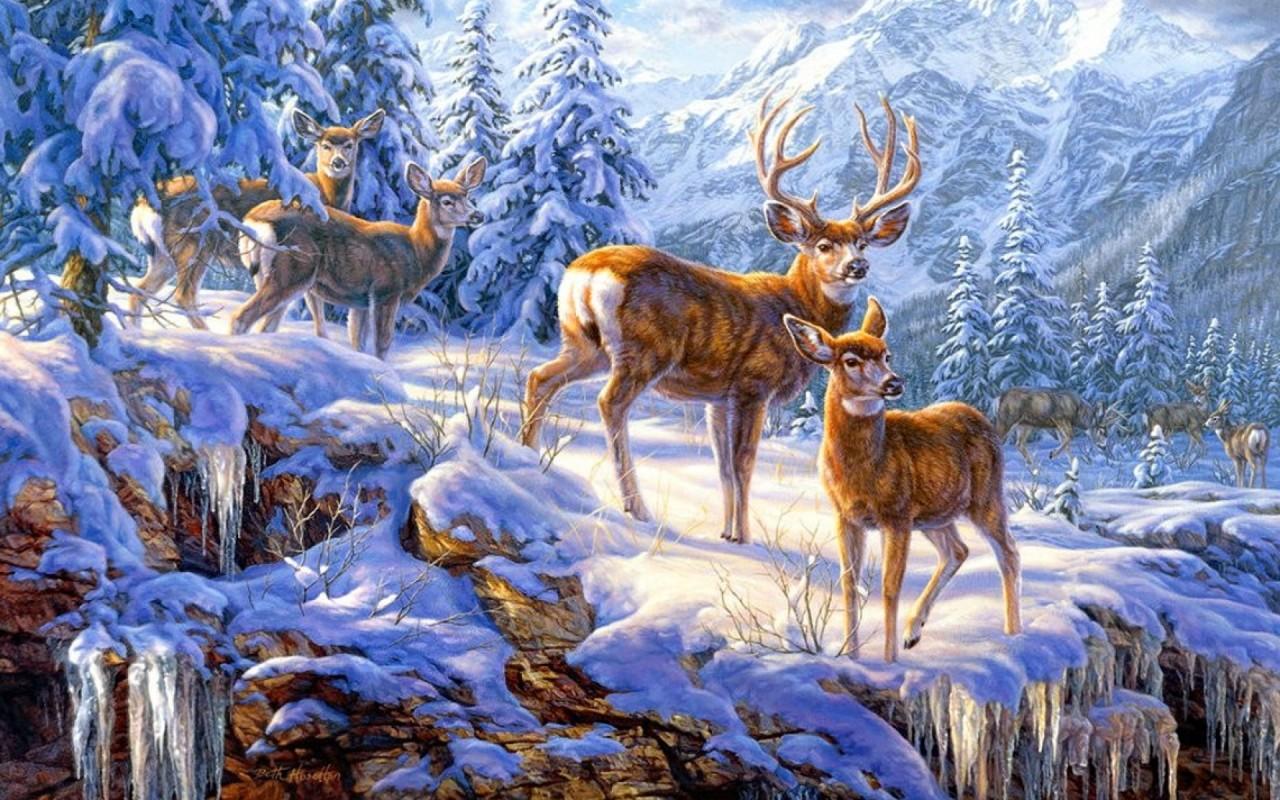 Gathering Of Deer wallpaper. Gathering Of Deer