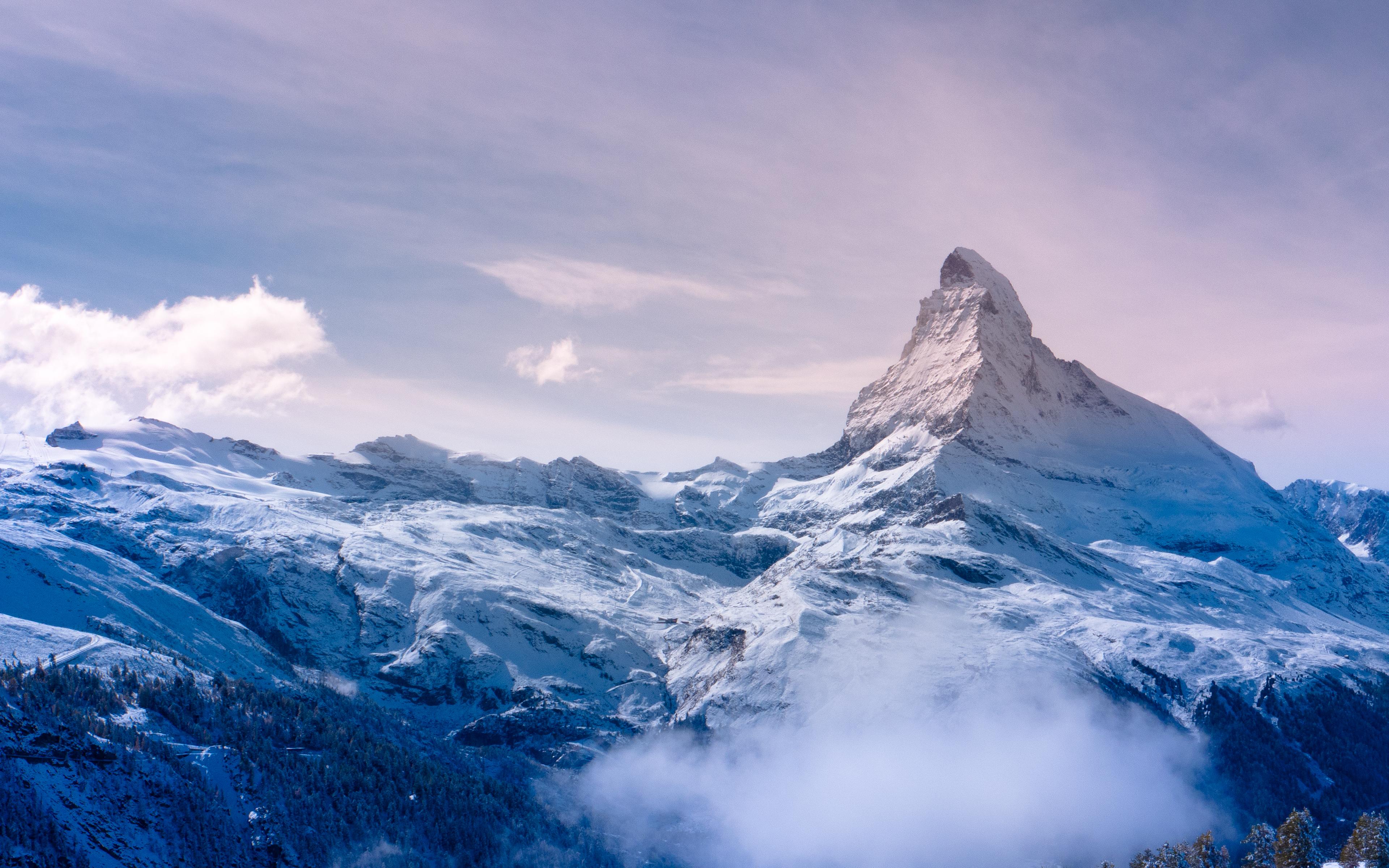 Wallpaper Matterhorn, Alps, Mountains, Peak, Morning, Switzerland