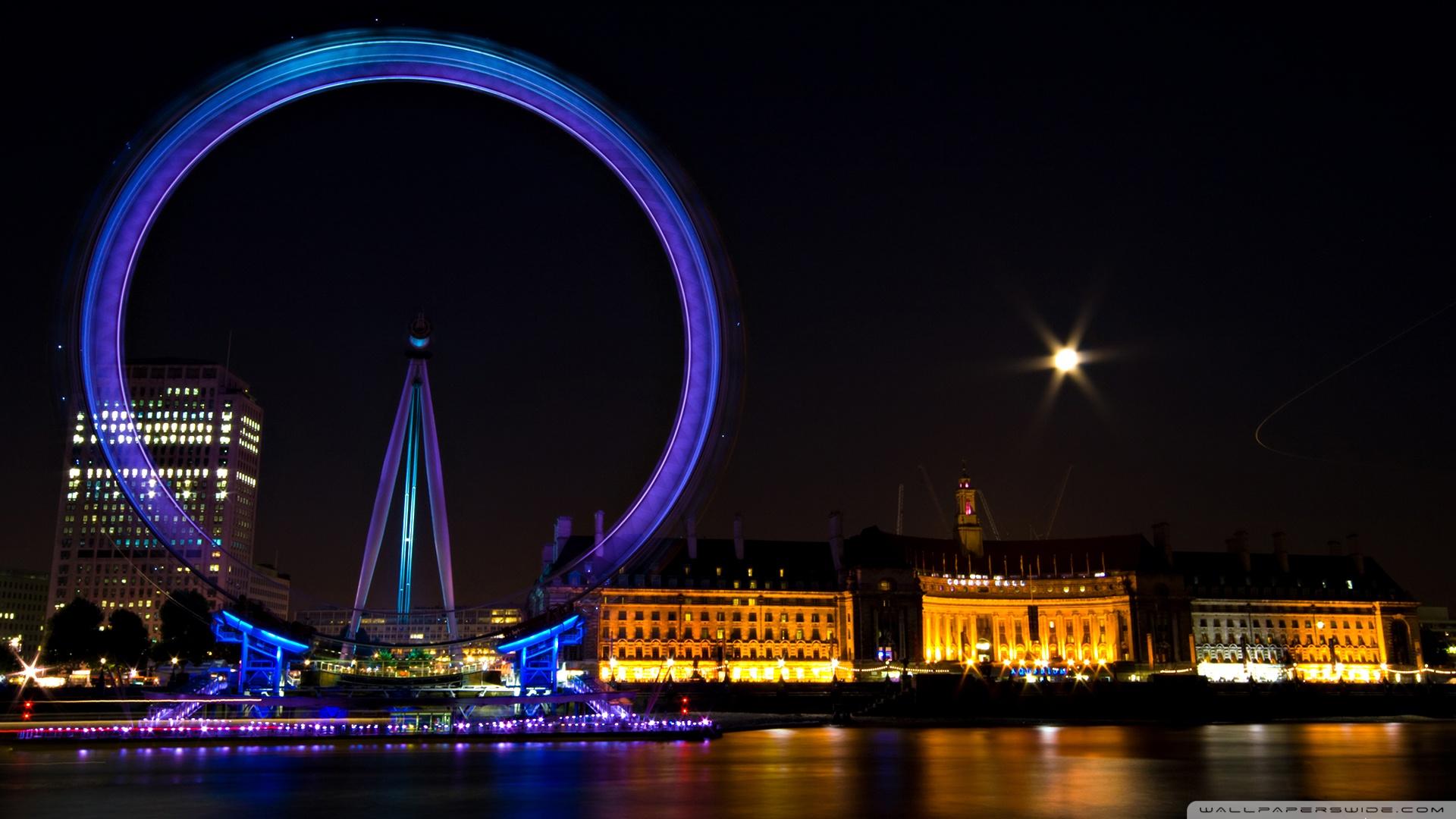 London Eye, a giant Ferris wheel, Monochrome Ultra HD Desktop Background  Wallpaper for 4K UHD TV : Tablet : Smartphone