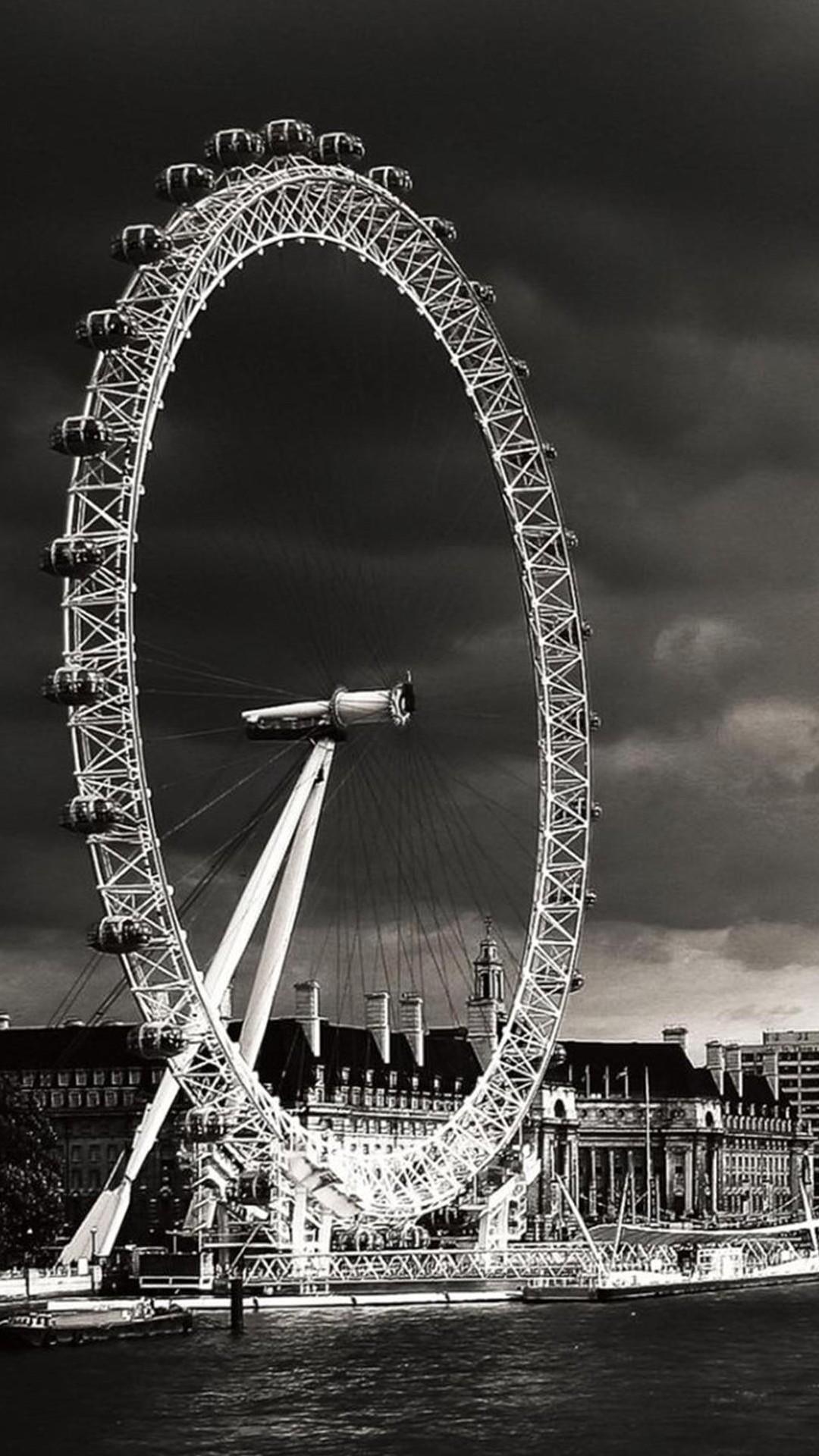 London Eye Black And White iPhone 6 Plus HD Wallpapers