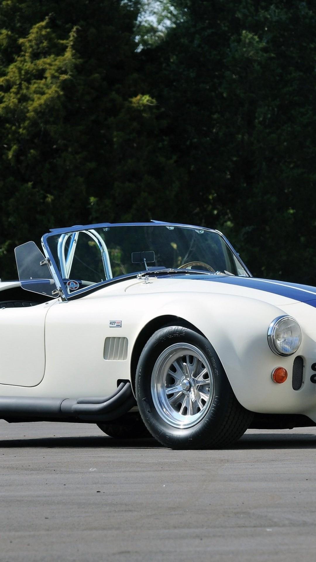 Download 1080x1920 Shelby Cobra White, Classic, Cars Wallpaper