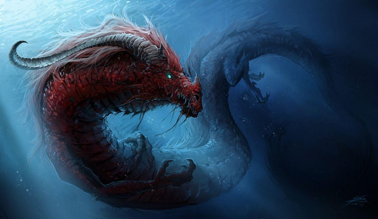 Dragons Underwater world Chinese dragon wallpaperx1114