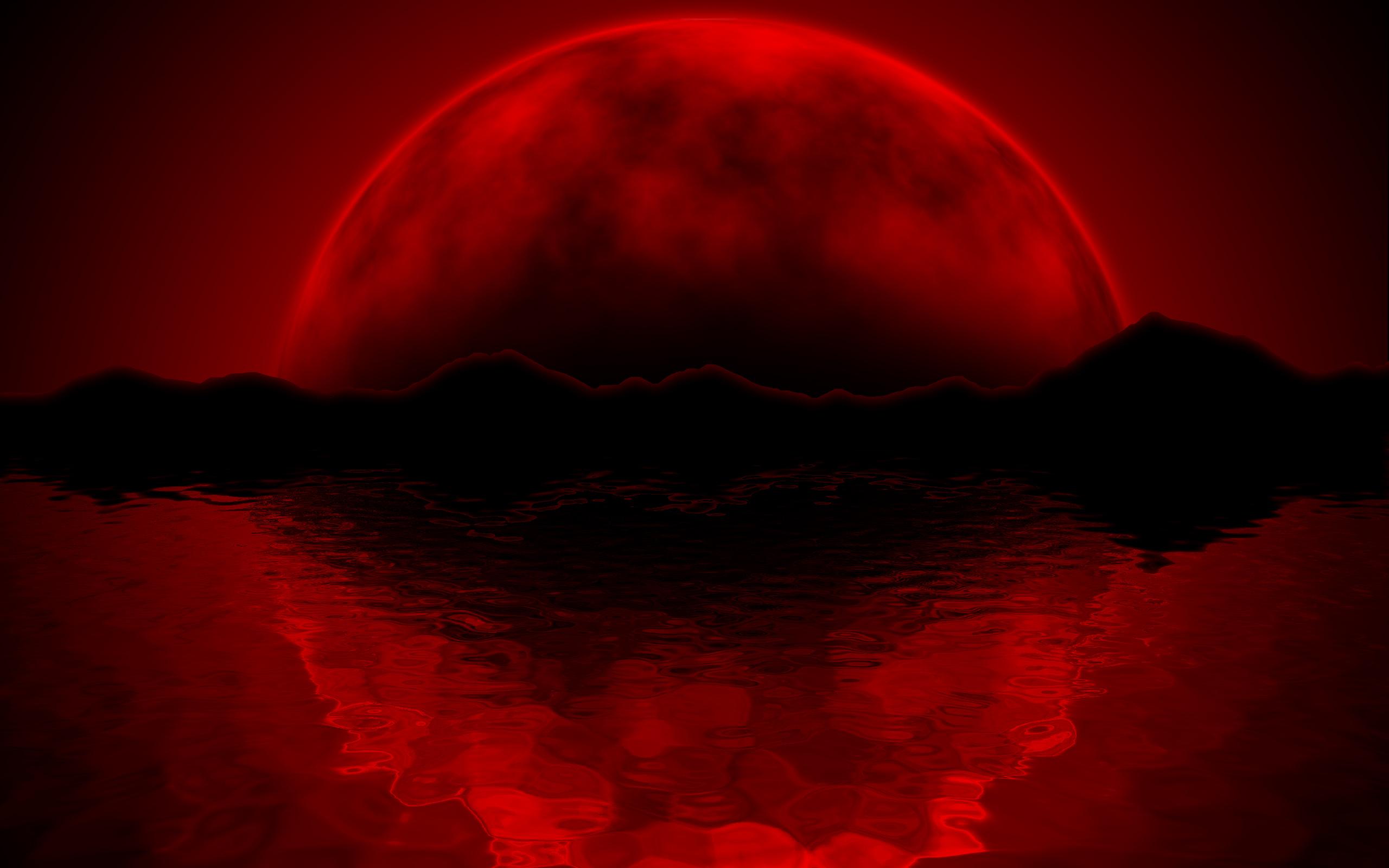 Blood moon 3d full moon halloween night sky red red moon HD phone  wallpaper  Peakpx
