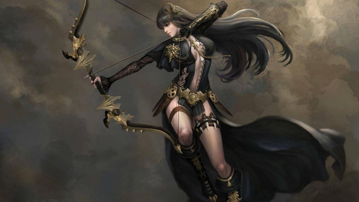 Fantasy woman dress long hair warrior wallpaperx2160