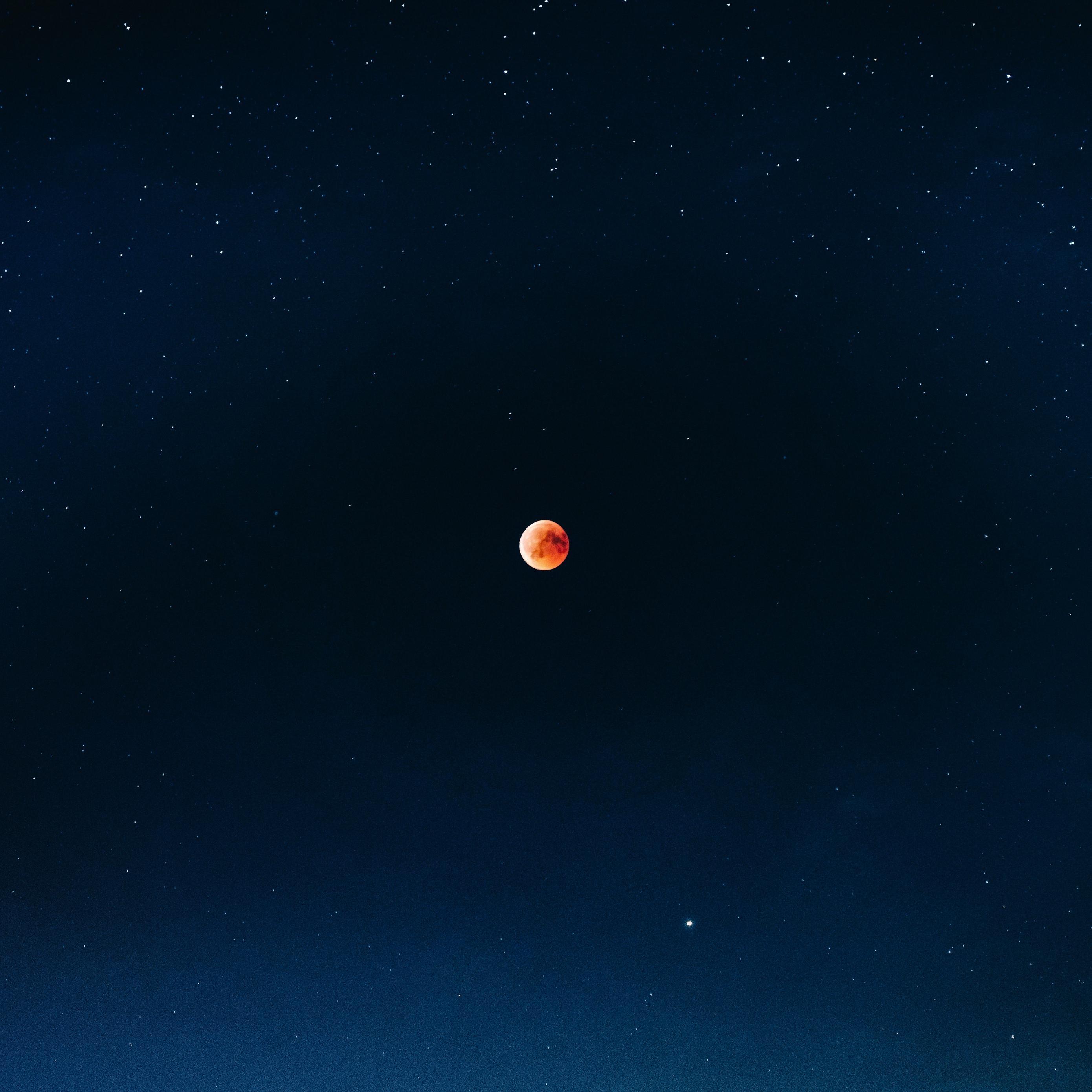 Download wallpaper 2780x2780 full moon, red moon, eclipse, fiery