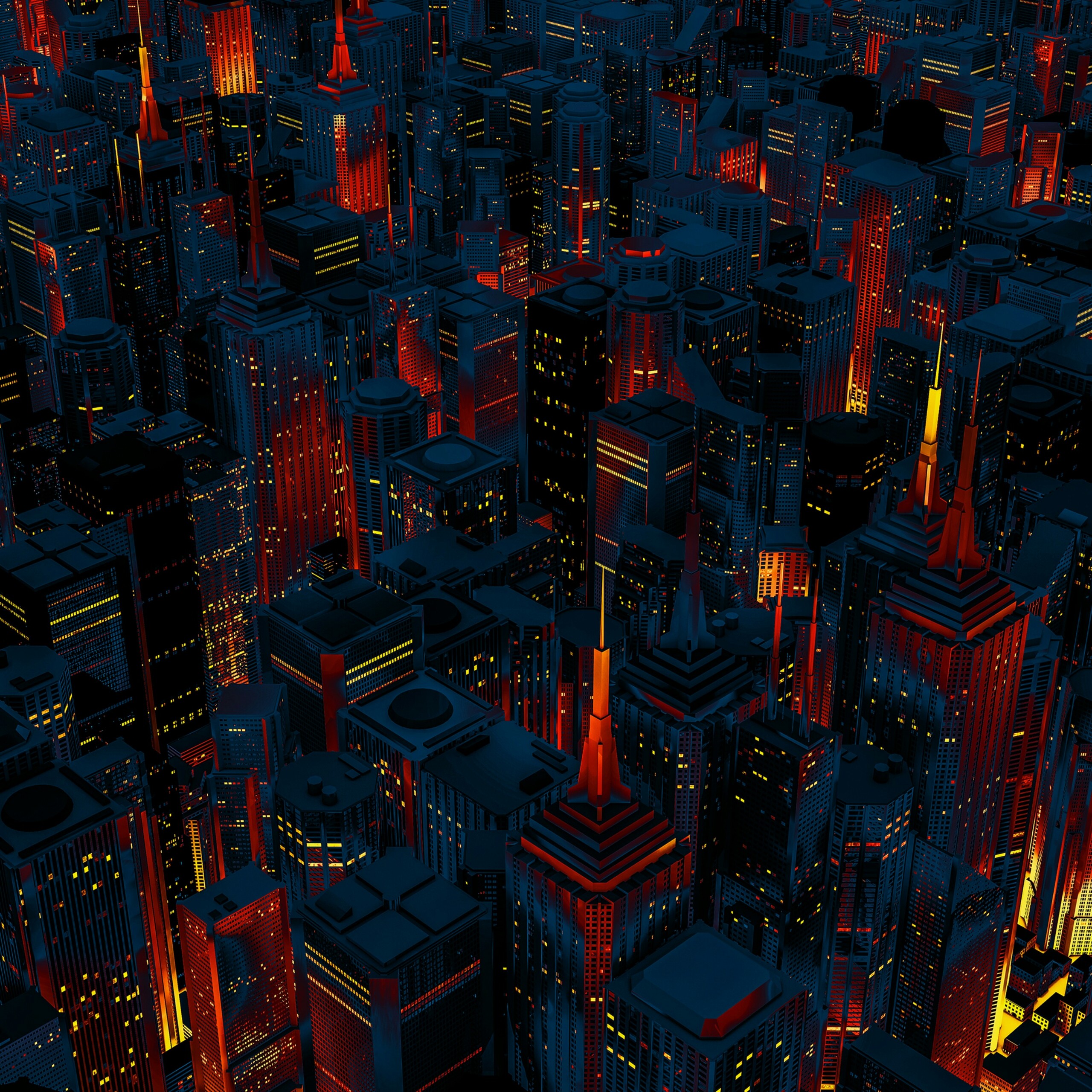 A Dark City Vector QHD Wallpaper