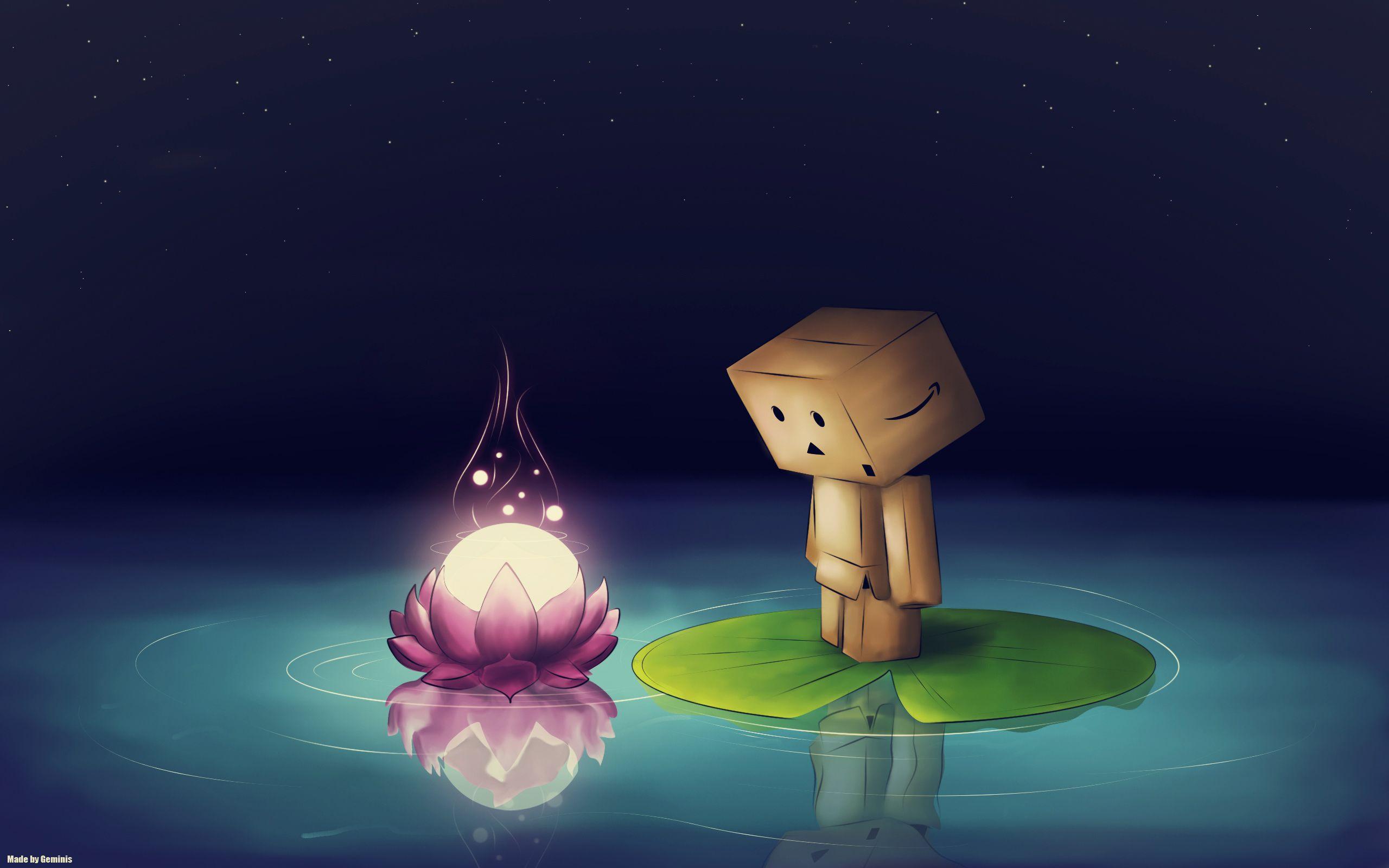 Danbo Wallpaper, Lilly Pad Danbo Myspace Background, Lilly Pad