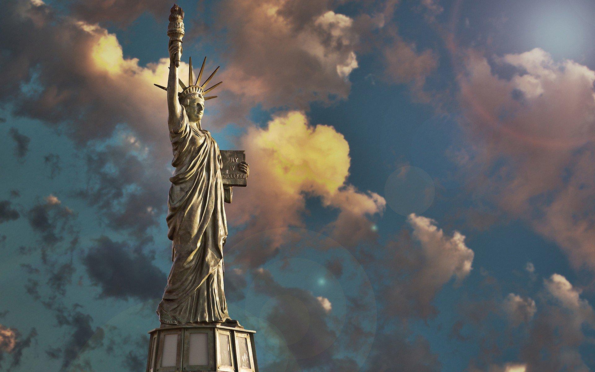 statue of liberty photo manipulation wallpaper and background