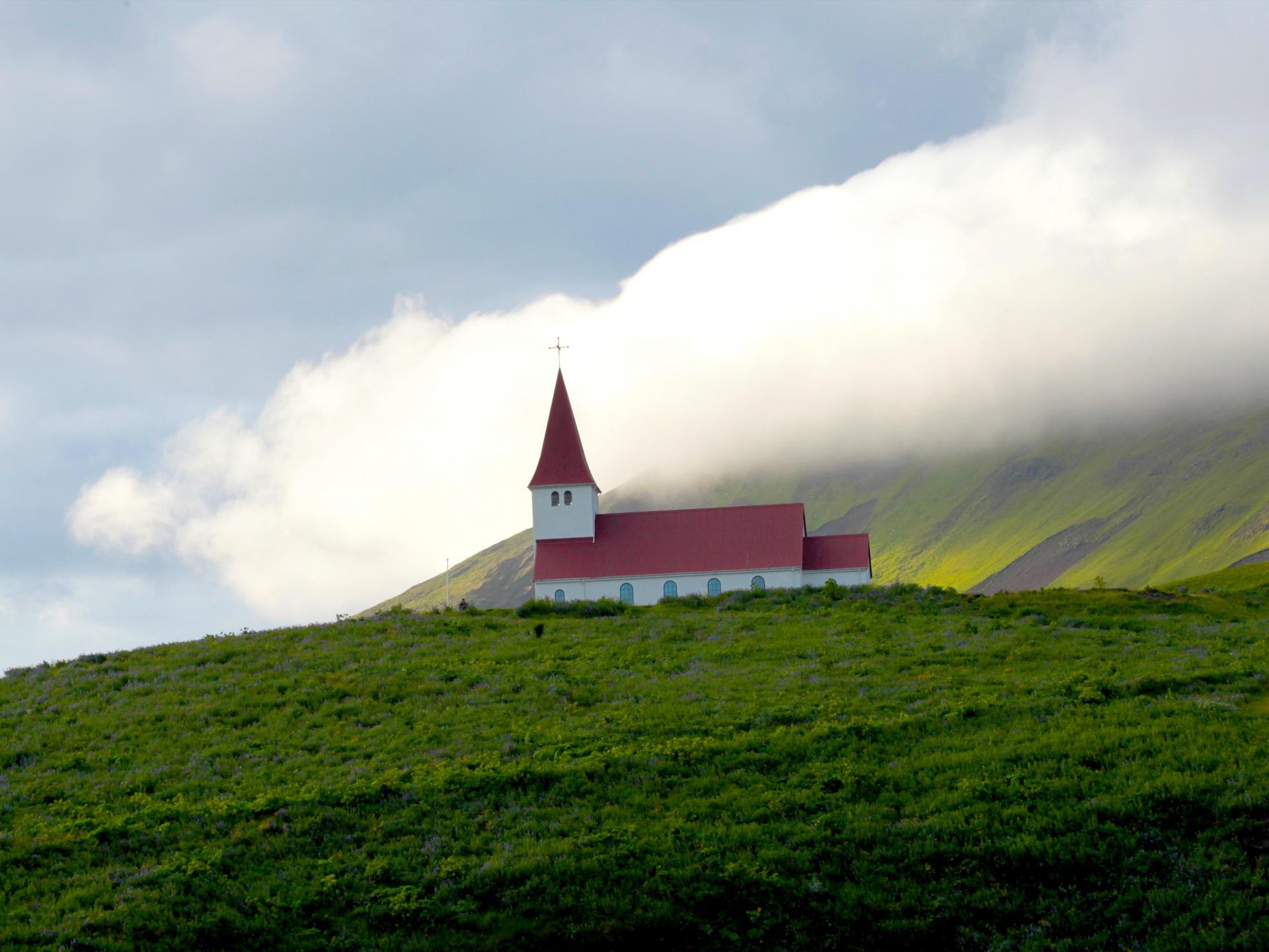 Iceland landscape church Wallpaperx1440