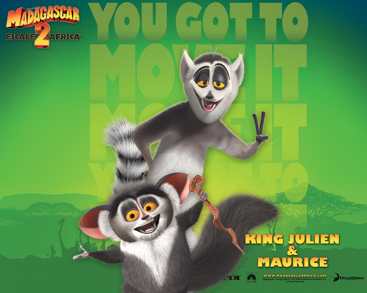 Madagascar 2 King Julien and Maurice Full HD Wallpaper Image