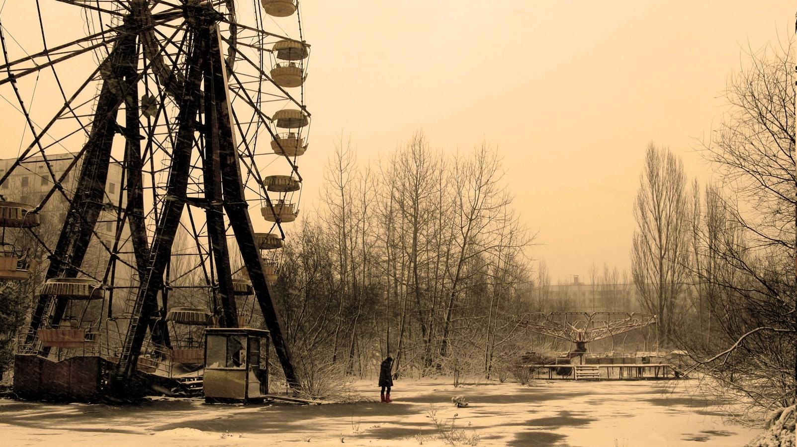 Wallpaper, 1603x900 px, abandoned, anime, Chernobyl, ferris wheel