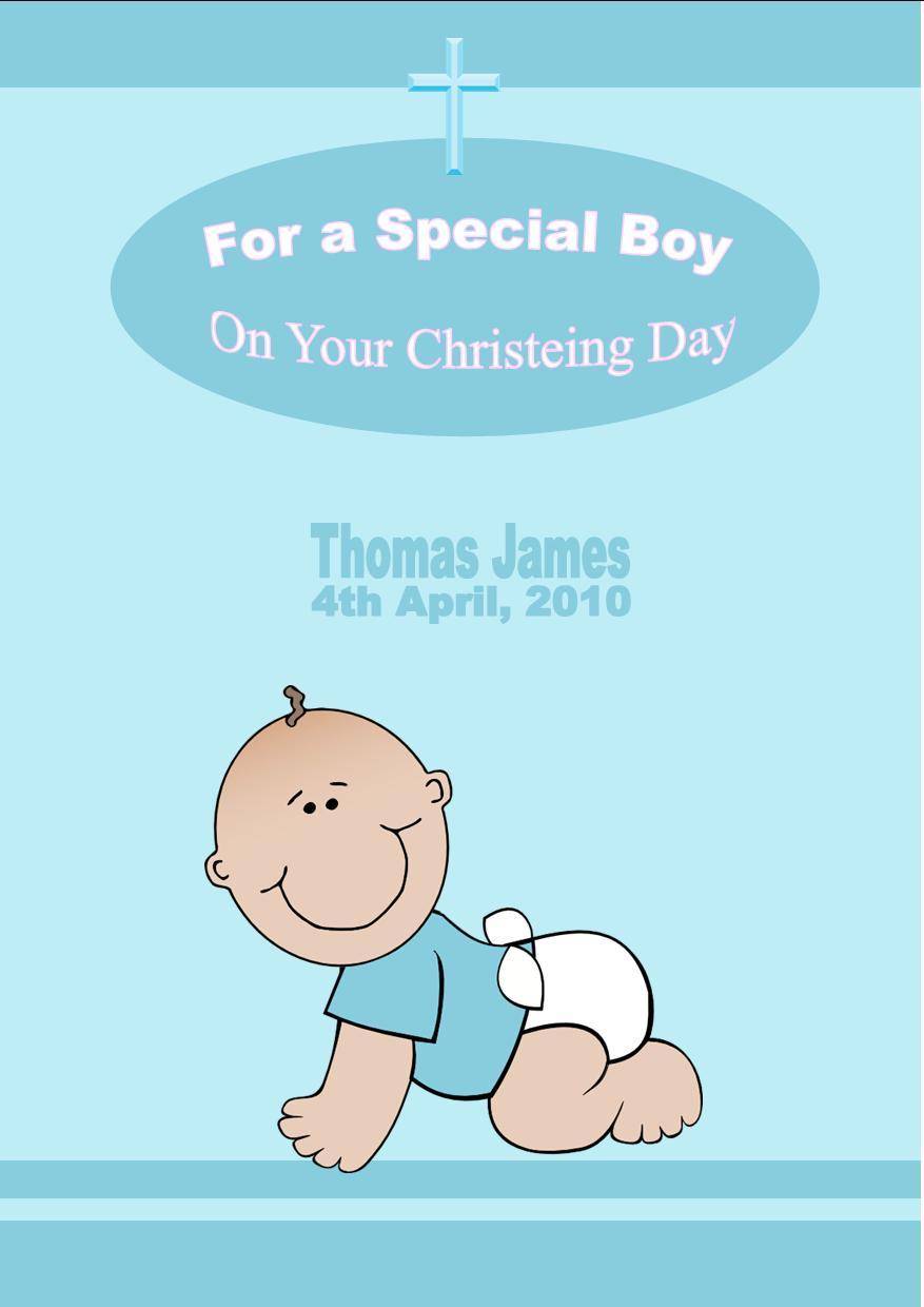 Personalised Boy Christening Card Design 1