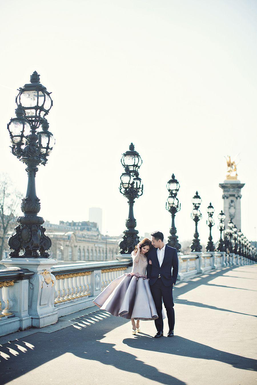 Tres Chic: Agung and Vili's Parisian Engagement. Bridal Style