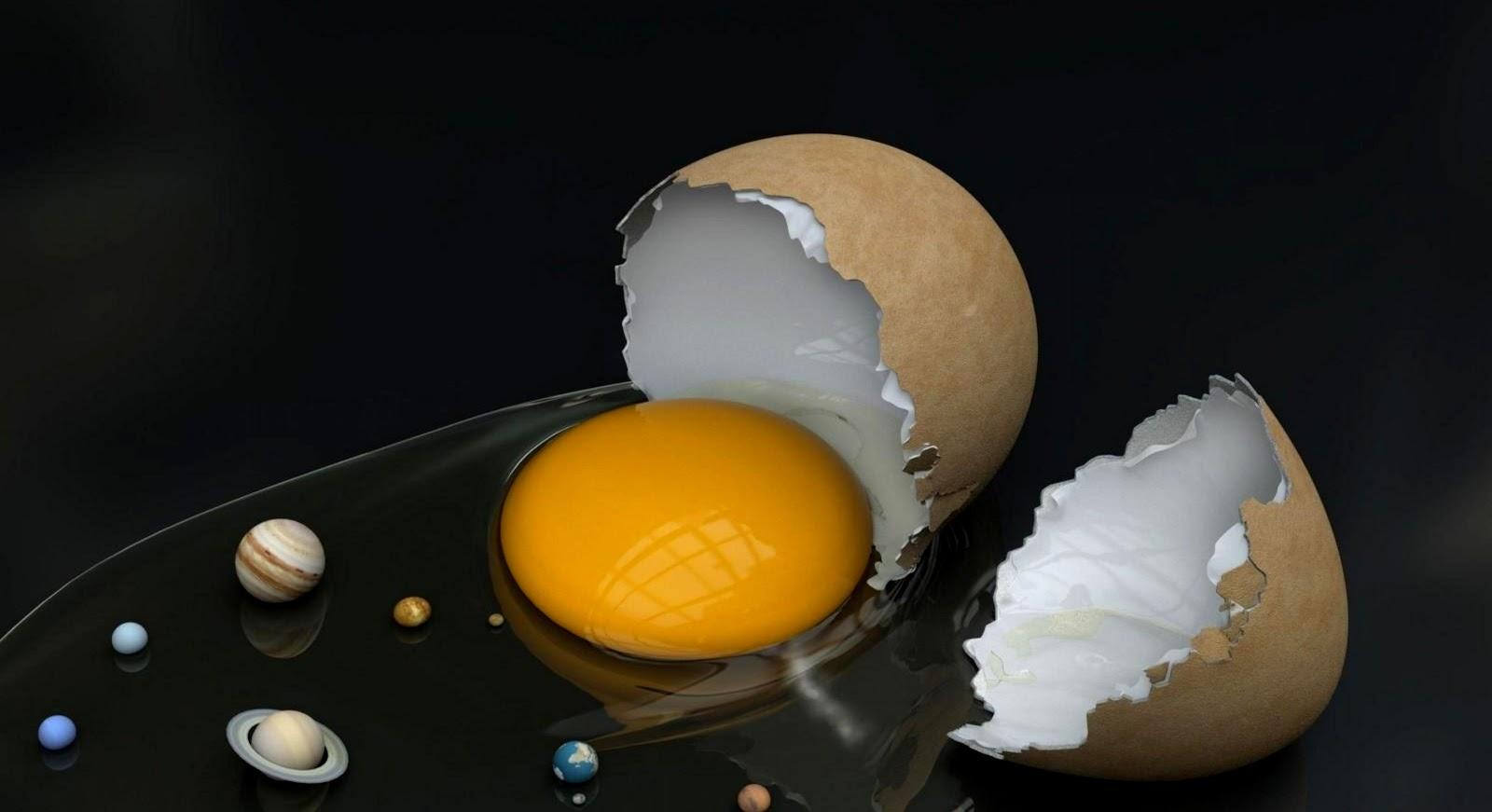 Egg Solar Sistem Funny Wallpaper