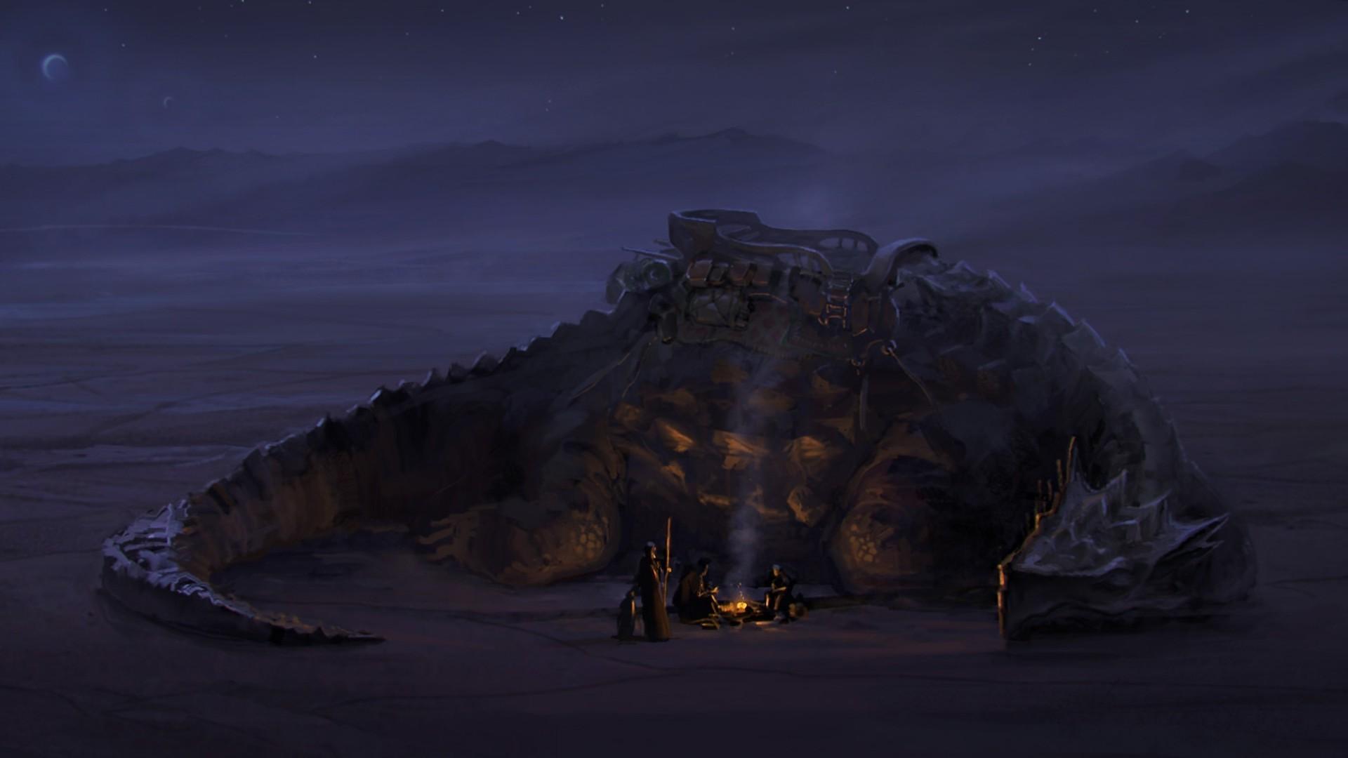 Art night camp dragon the travelers the fire wallpaperx1080