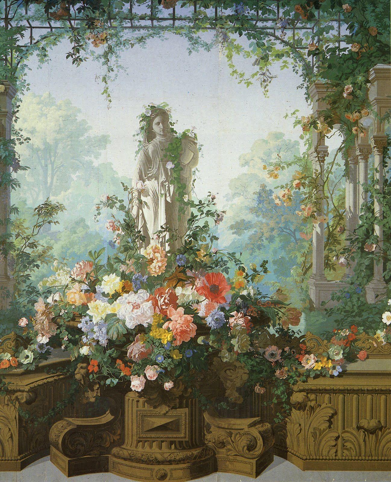 French wallpaper. Scenic wallpaper, murals. French
