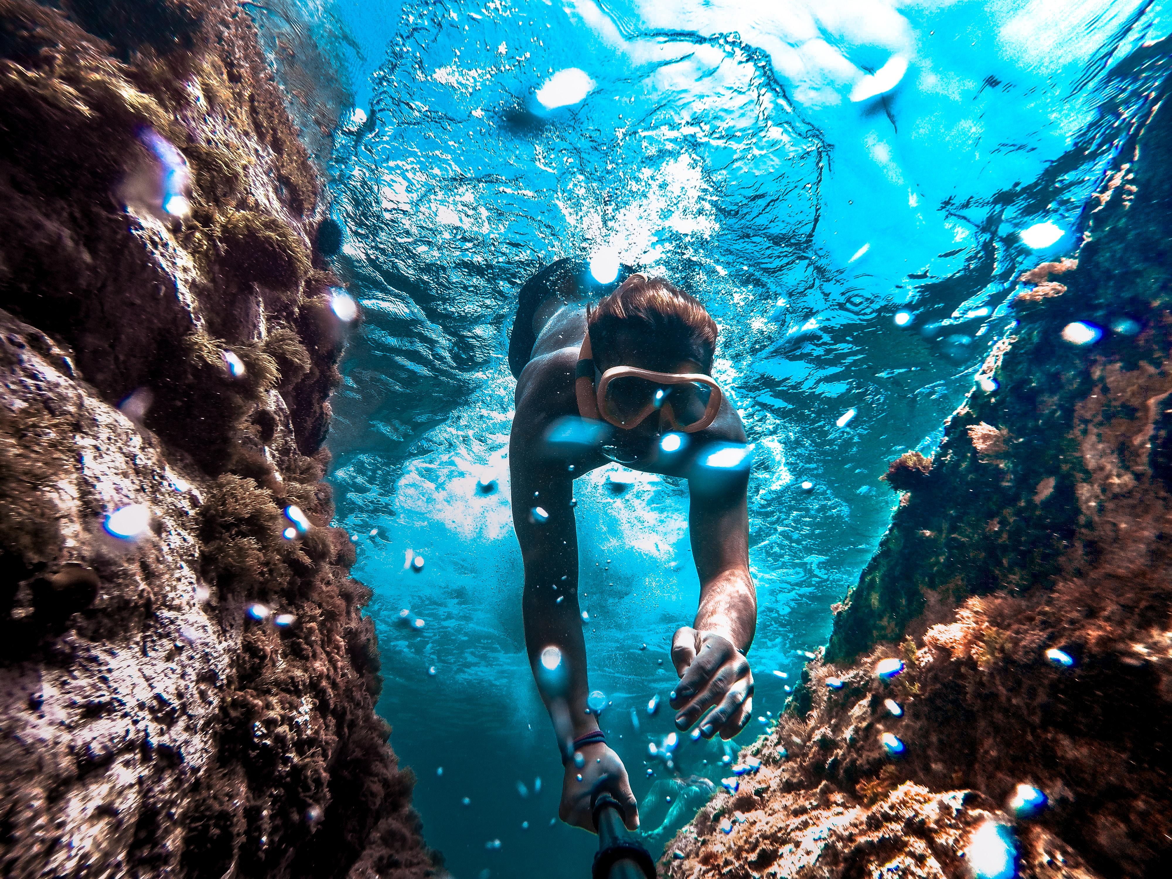 Wallpaper Scuba diving, Ocean, Underwater, 4K, Photography