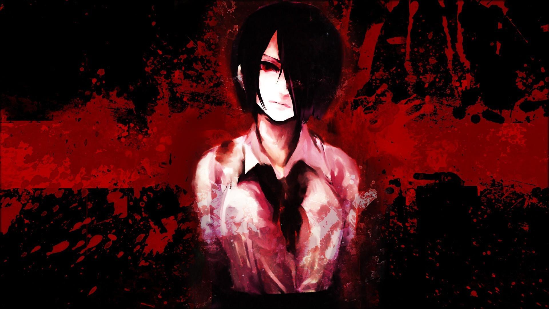 Wallpaper, dark, red, Tokyo Ghoul, Kirishima Touka, darkness