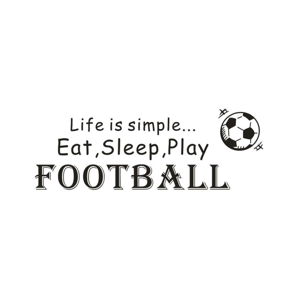WM & MW Football Wall Stickers, Life is Simple Eat, Sleep