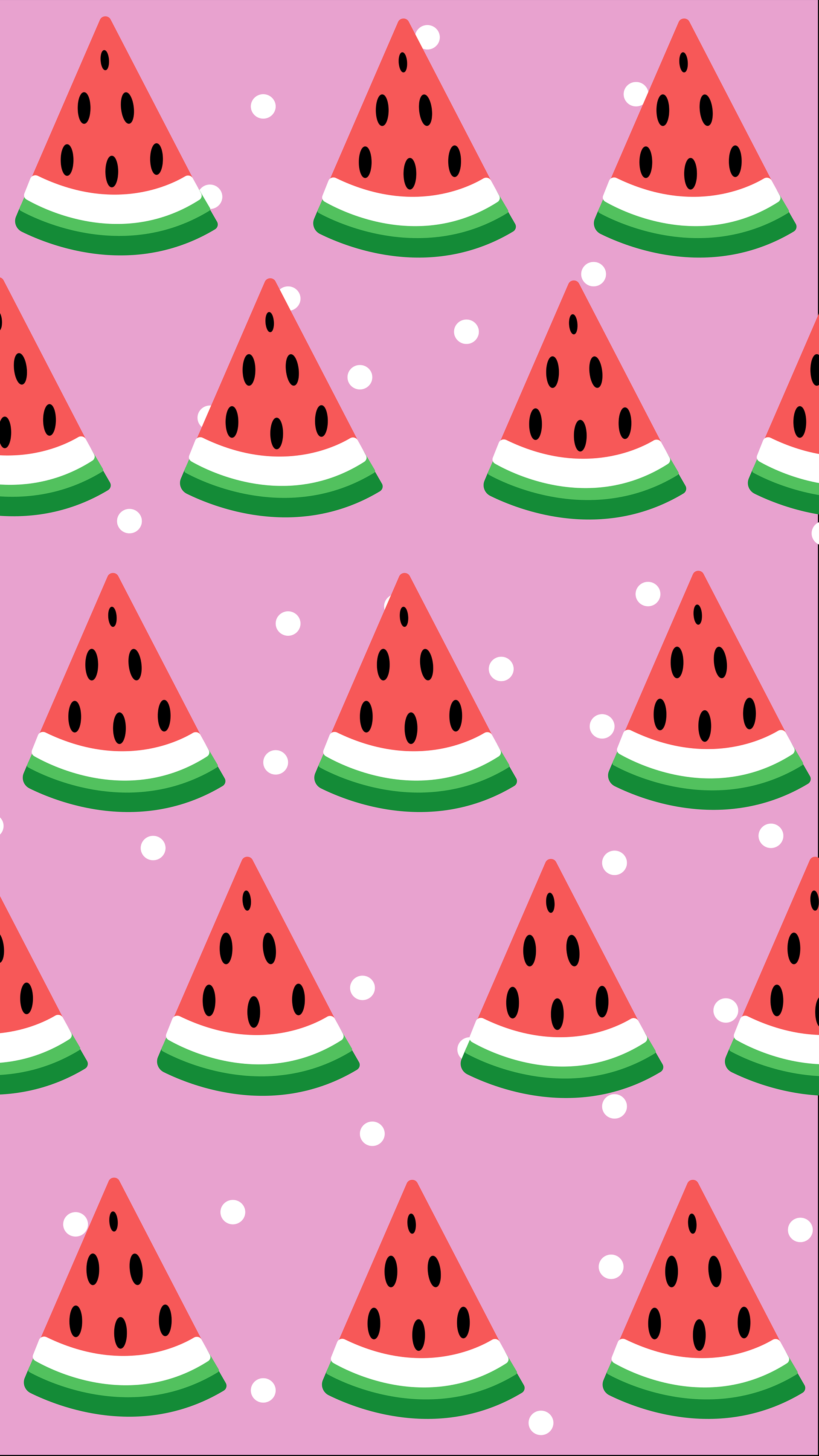 Seamless cute tropical mix fruits (watermelon slice ,cherry) • wall  stickers wrapping, watermelon, wallpaper | myloview.com