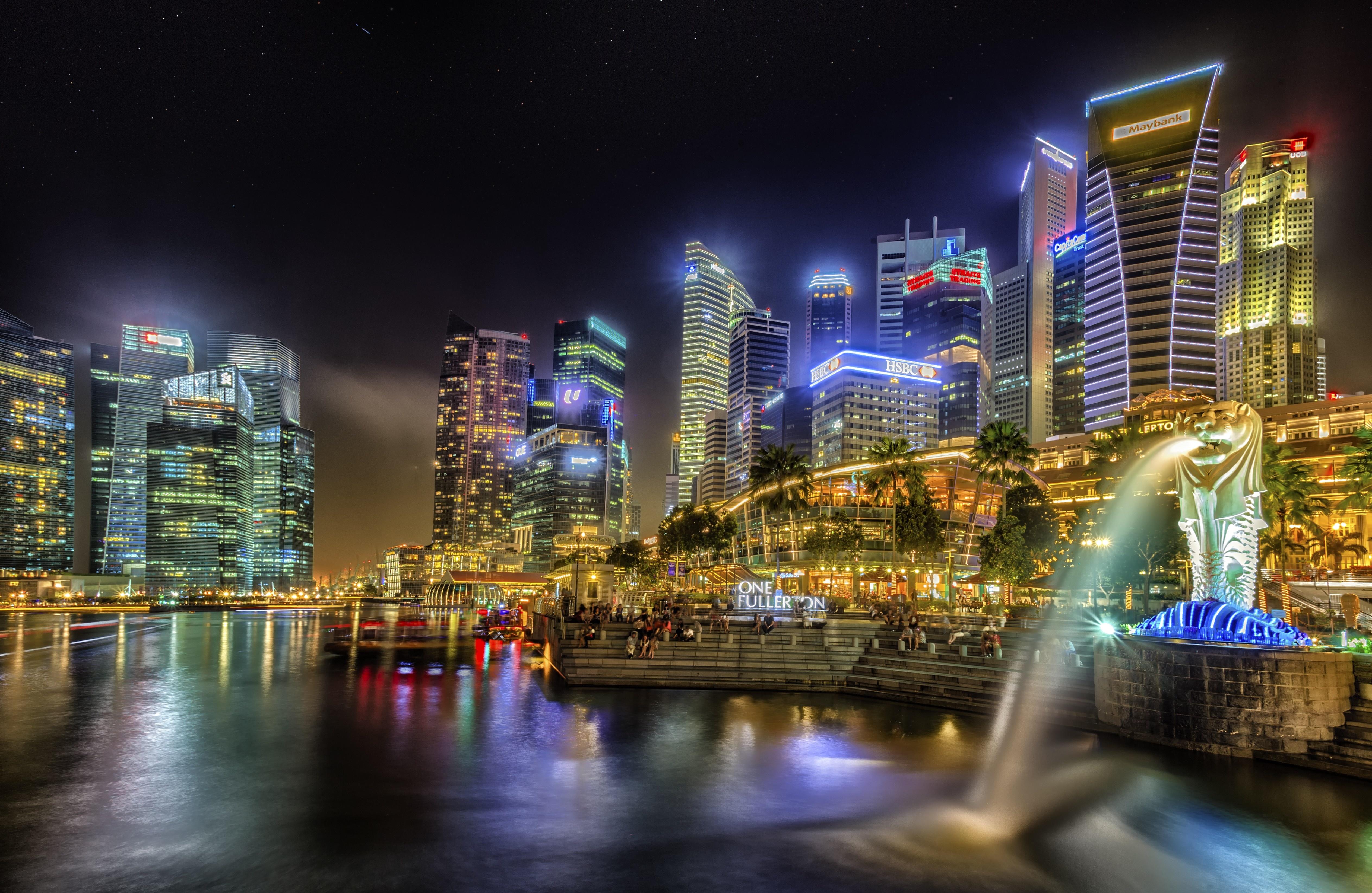 SINGAPORE city lights wallpaperx3292