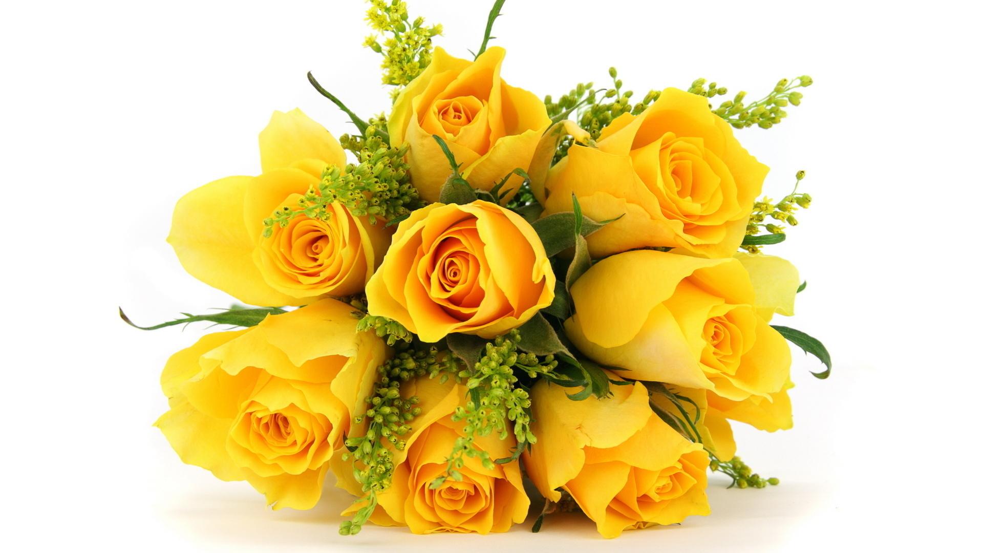 Flowers Bouquets Roses Yellow Wallpaper [1920x1080]