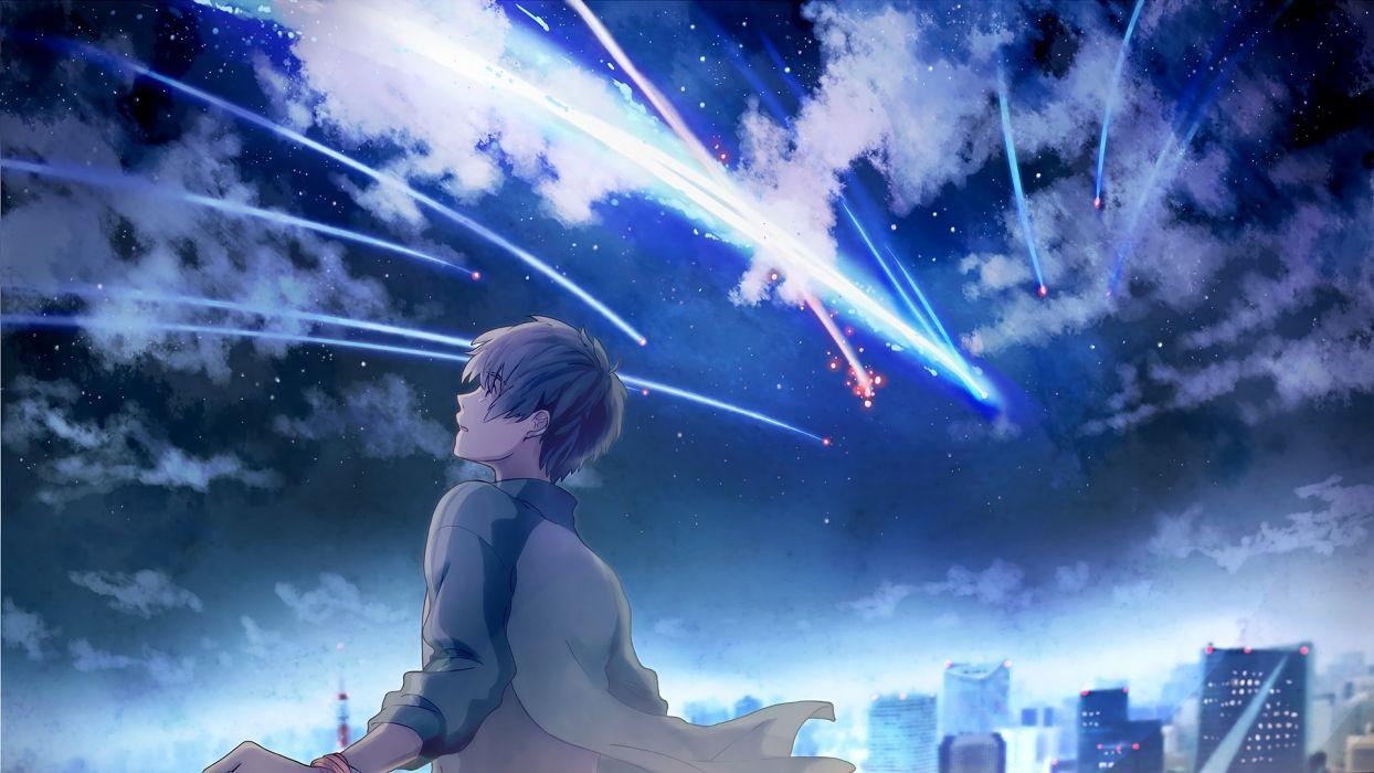 Your Name (Kimi no Na Wa ) Taki Tachibana Anime Comet Night Sky